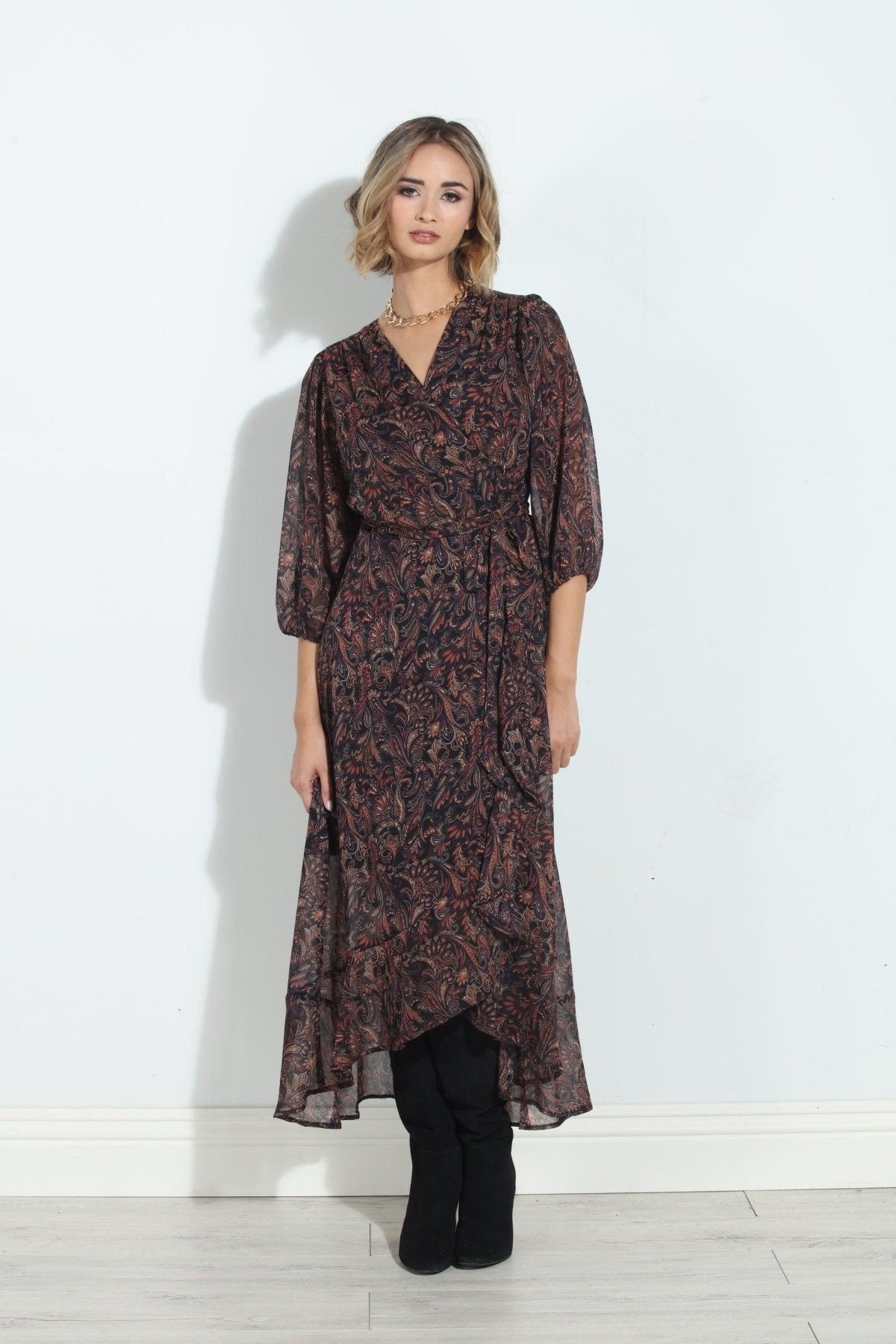 Jeremiah Chiffon Wrap Dress-FINAL SALE