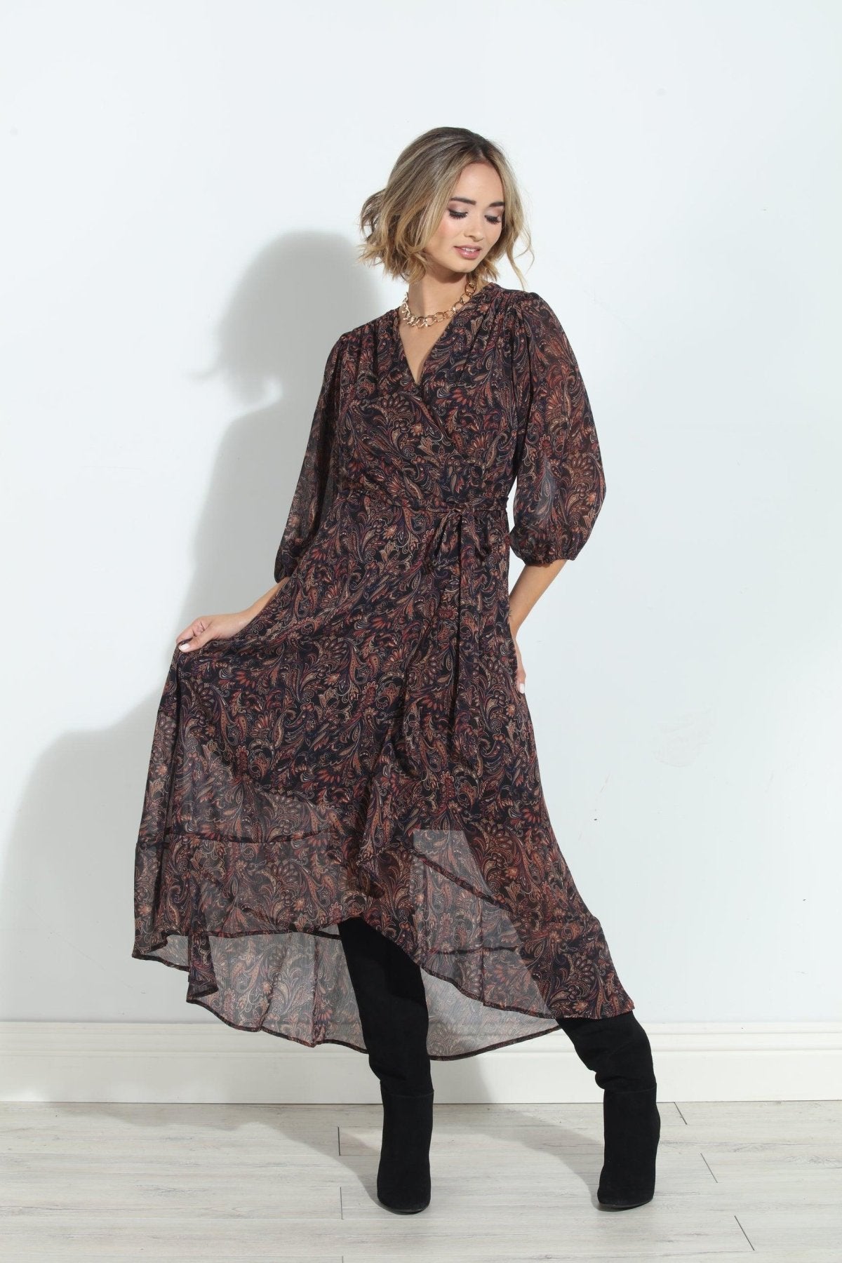 Jeremiah Chiffon Wrap Dress-FINAL SALE