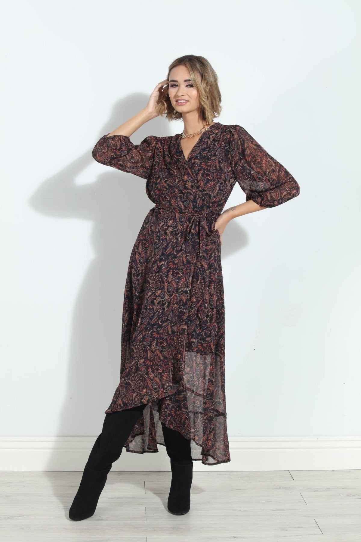 Jeremiah Chiffon Wrap Dress-FINAL SALE