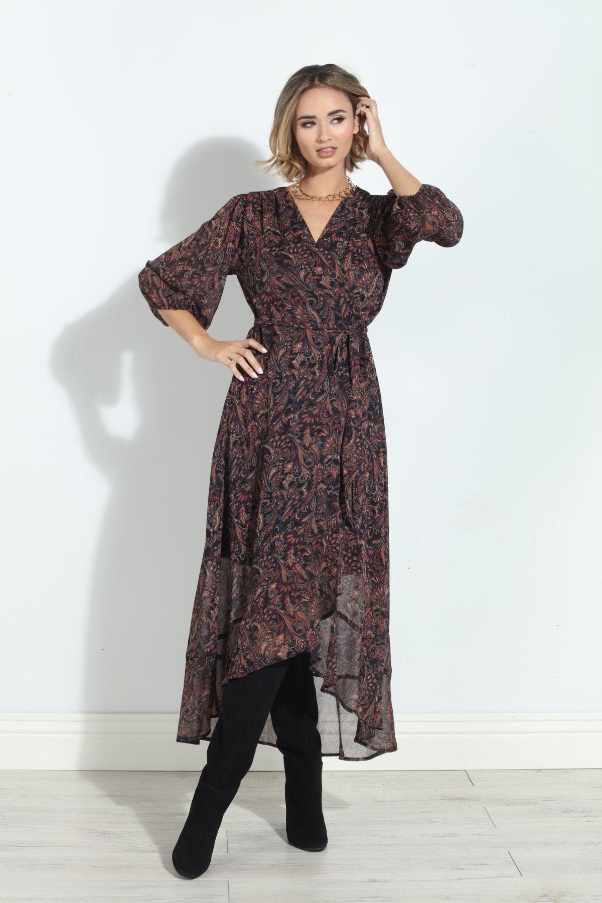 Jeremiah Chiffon Wrap Dress-FINAL SALE
