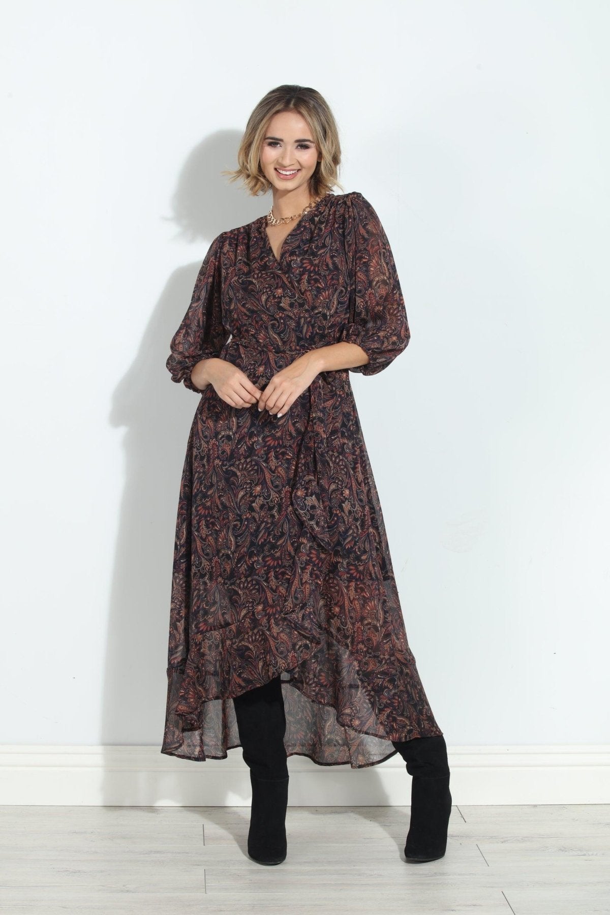 Jeremiah Chiffon Wrap Dress-FINAL SALE