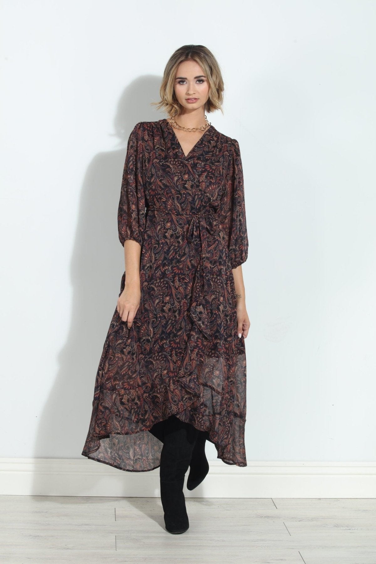 Jeremiah Chiffon Wrap Dress-FINAL SALE