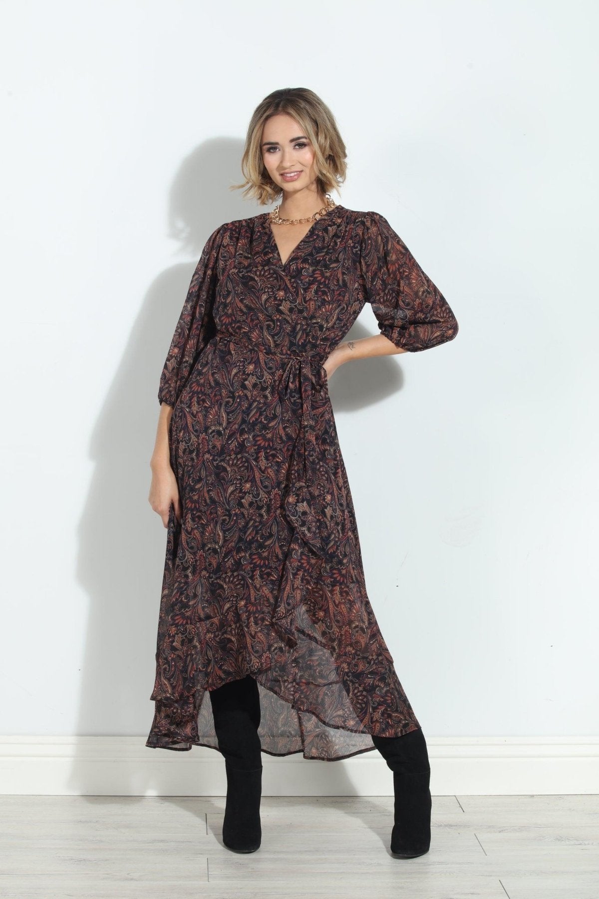 Jeremiah Chiffon Wrap Dress-FINAL SALE