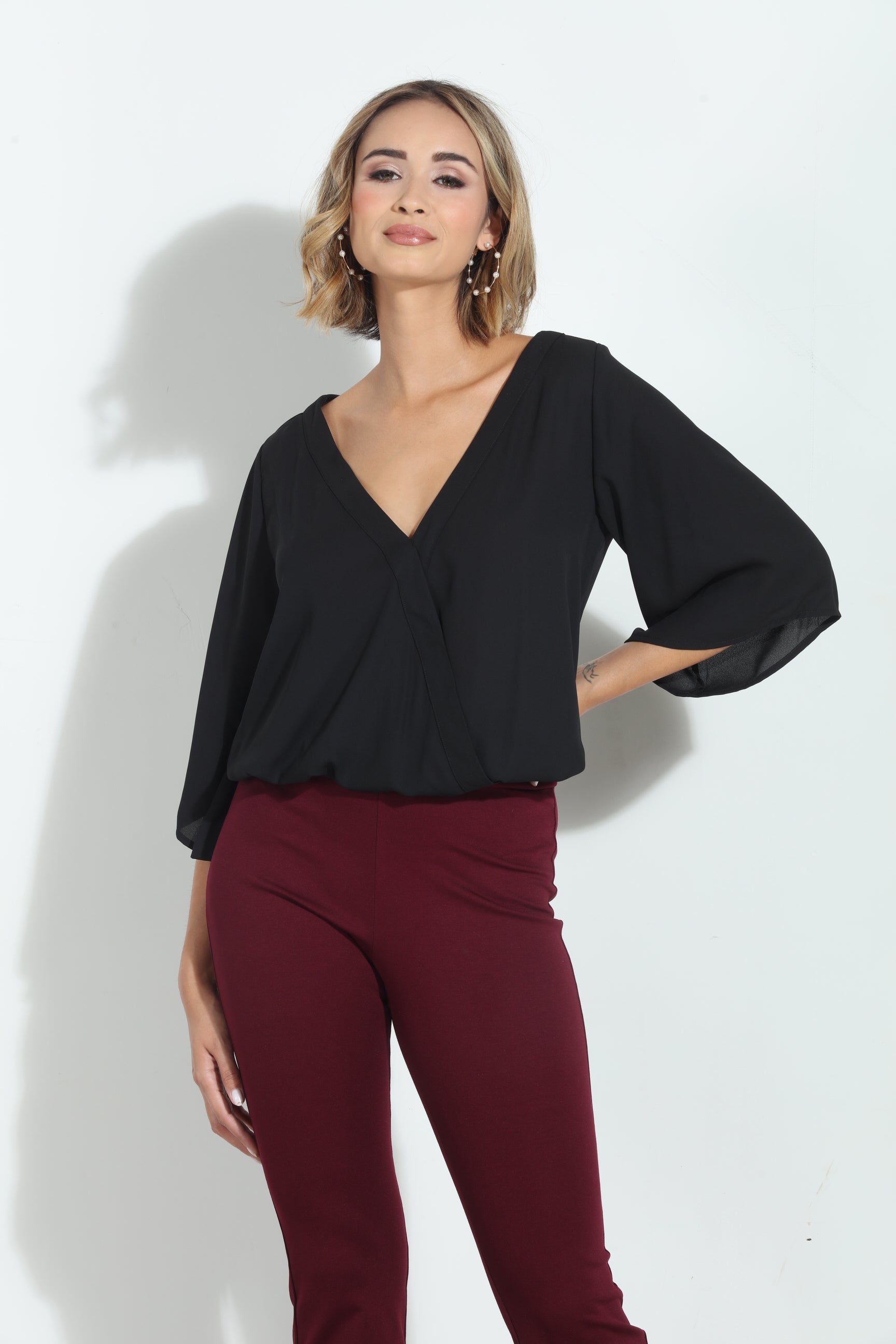 Onyx Surplice Top-BEST SELLER