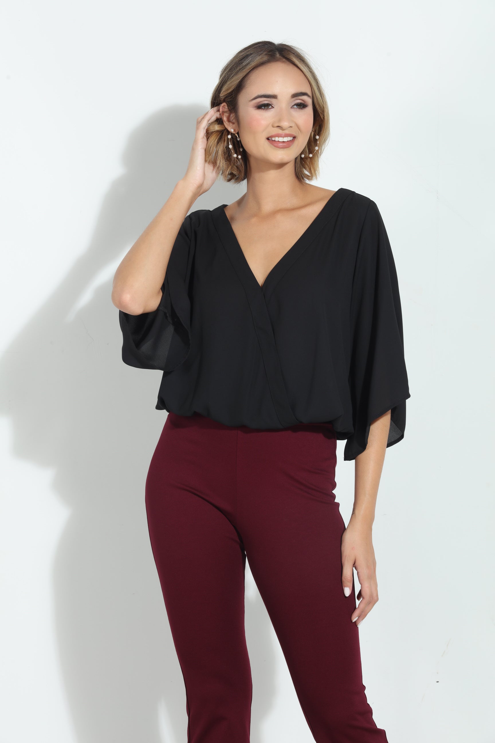 Onyx Surplice Top-BEST SELLER