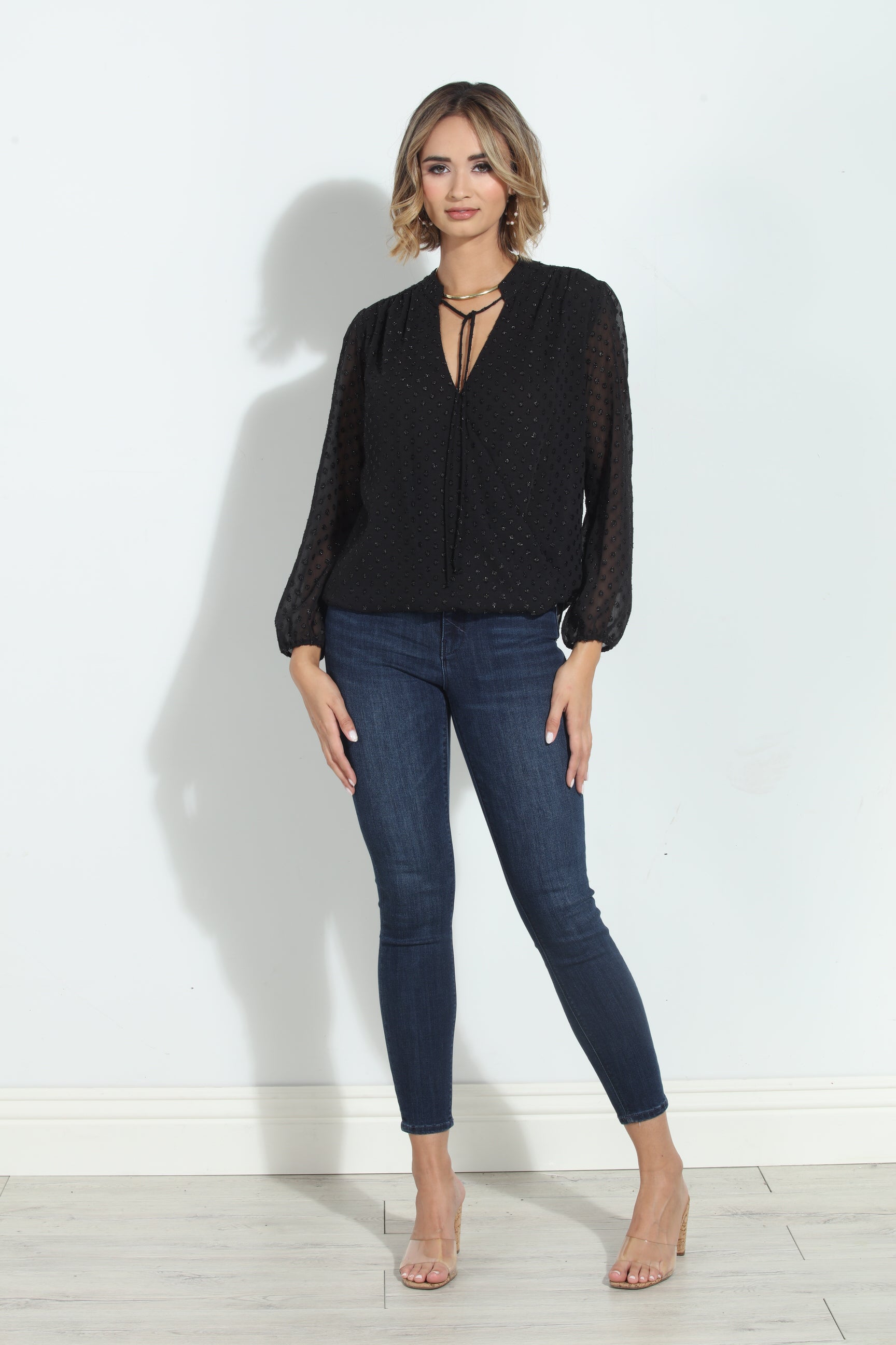 Mya Dot Surplice Blouse-BEST SELLER