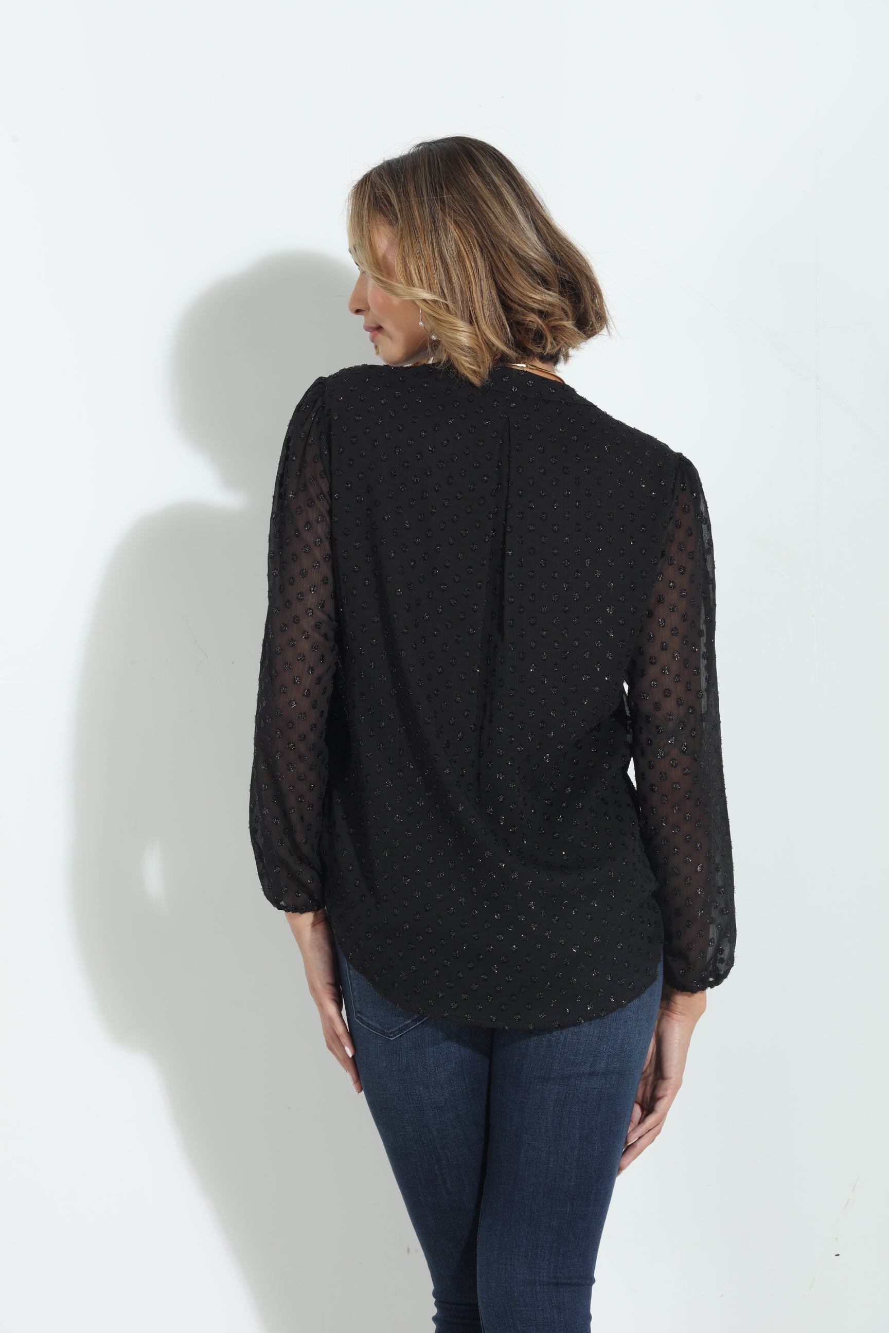 Mya Dot Surplice Blouse-BEST SELLER