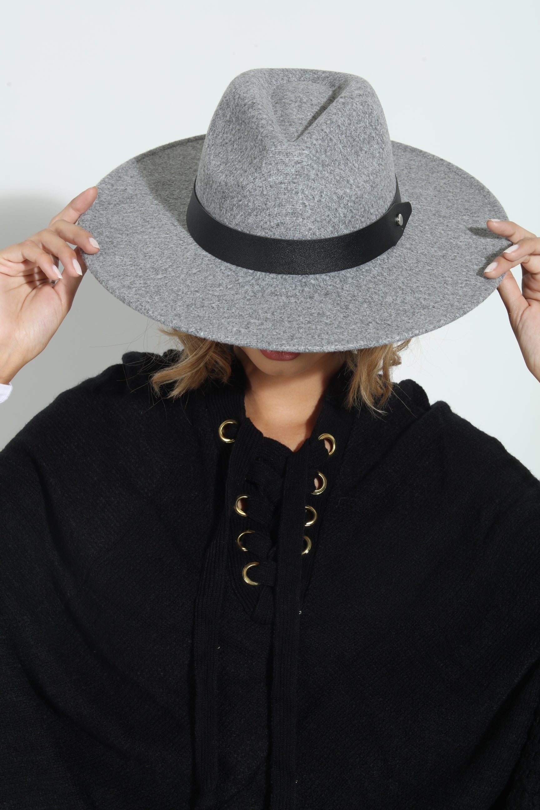 Grey Felt Fedora Hat