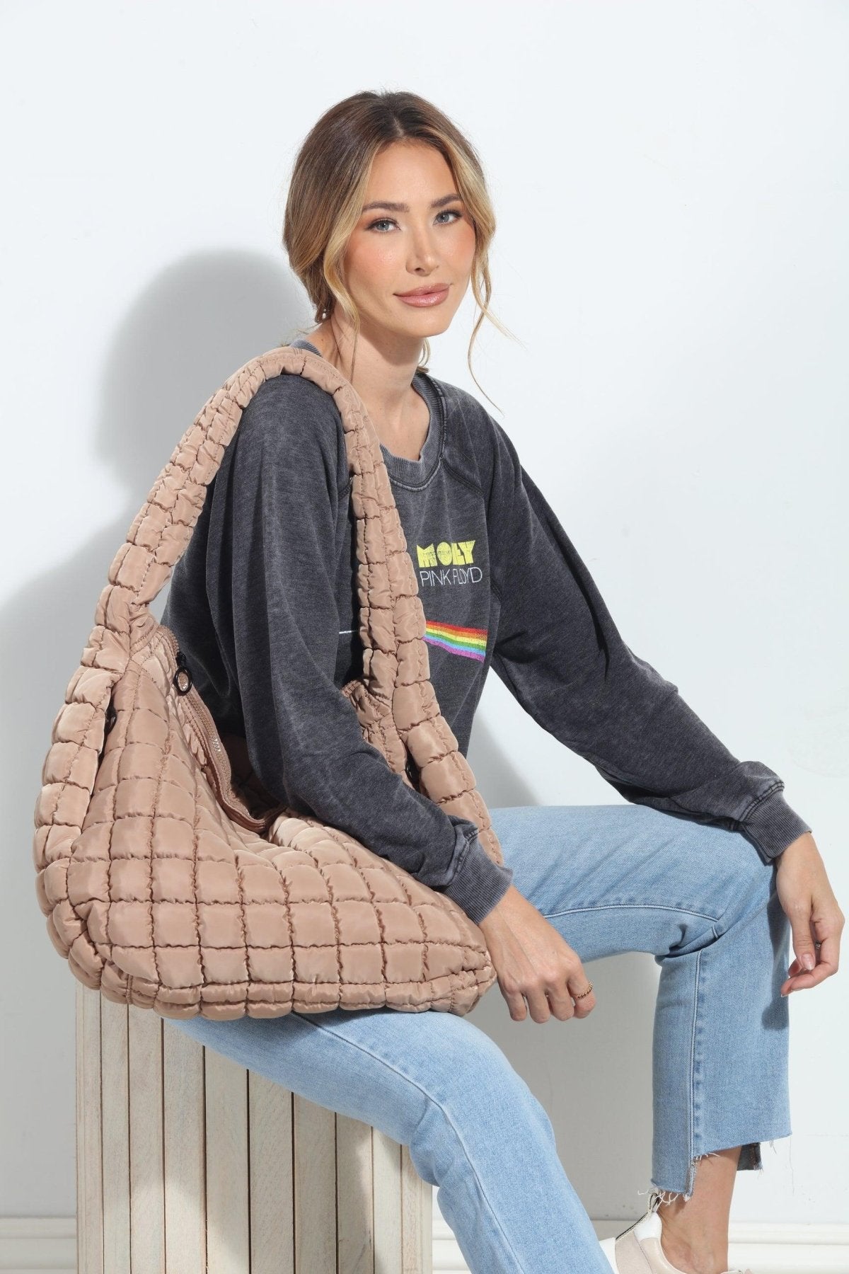 Sand Puffy Tote