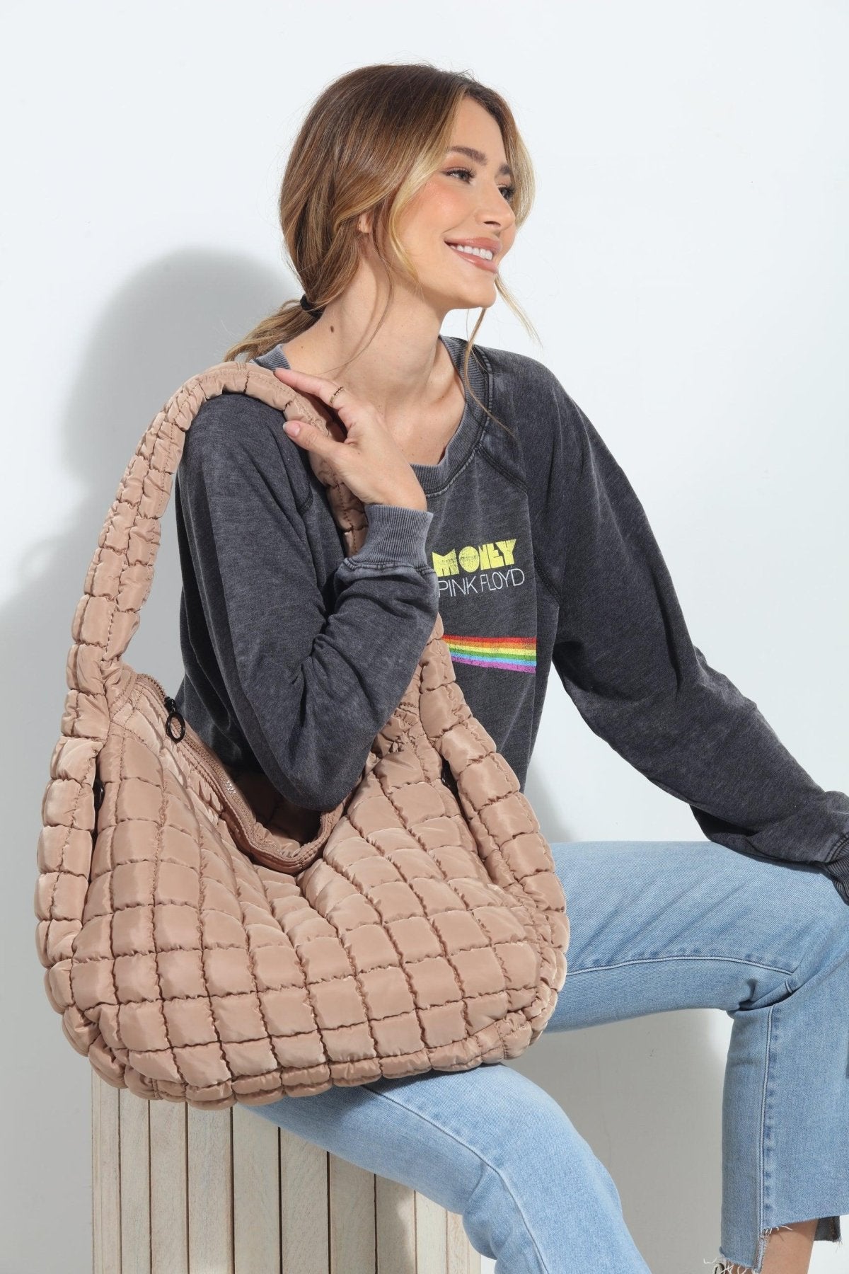 Sand Puffy Tote