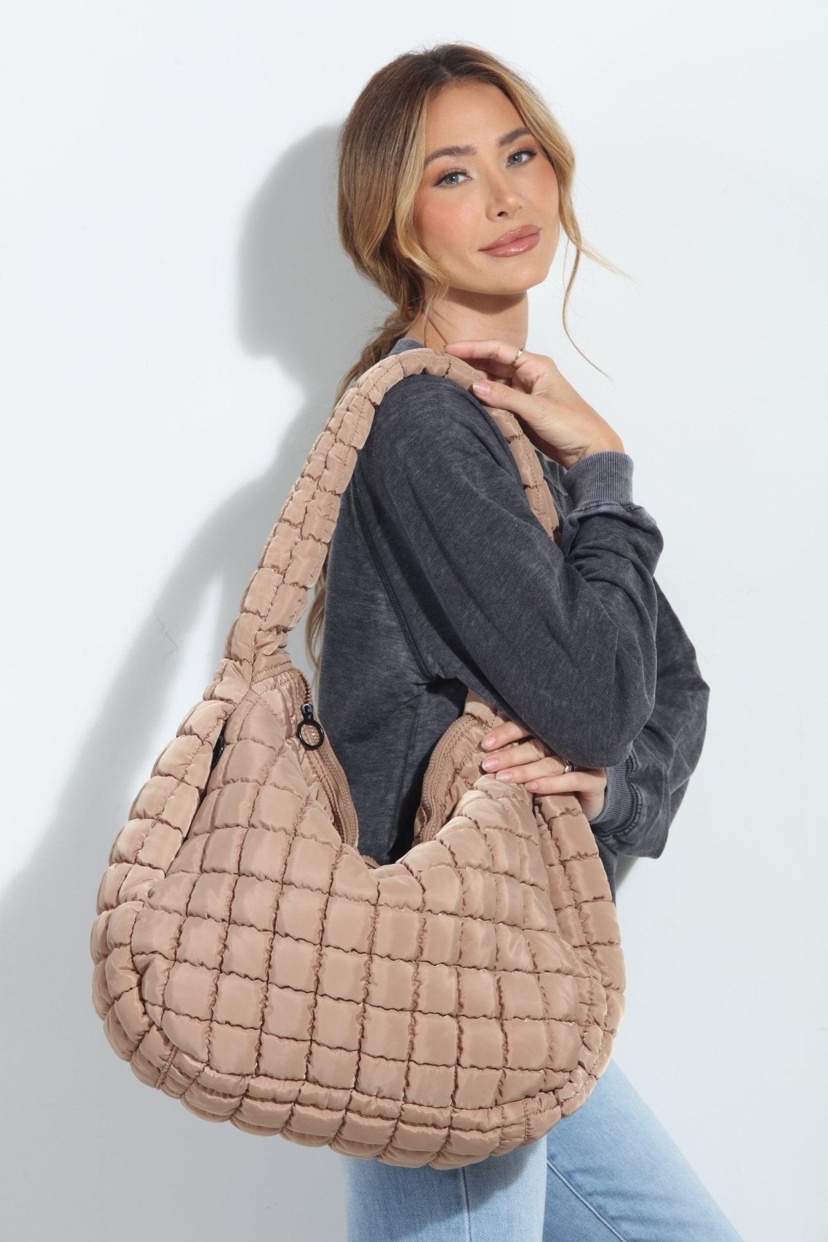 Sand Puffy Tote
