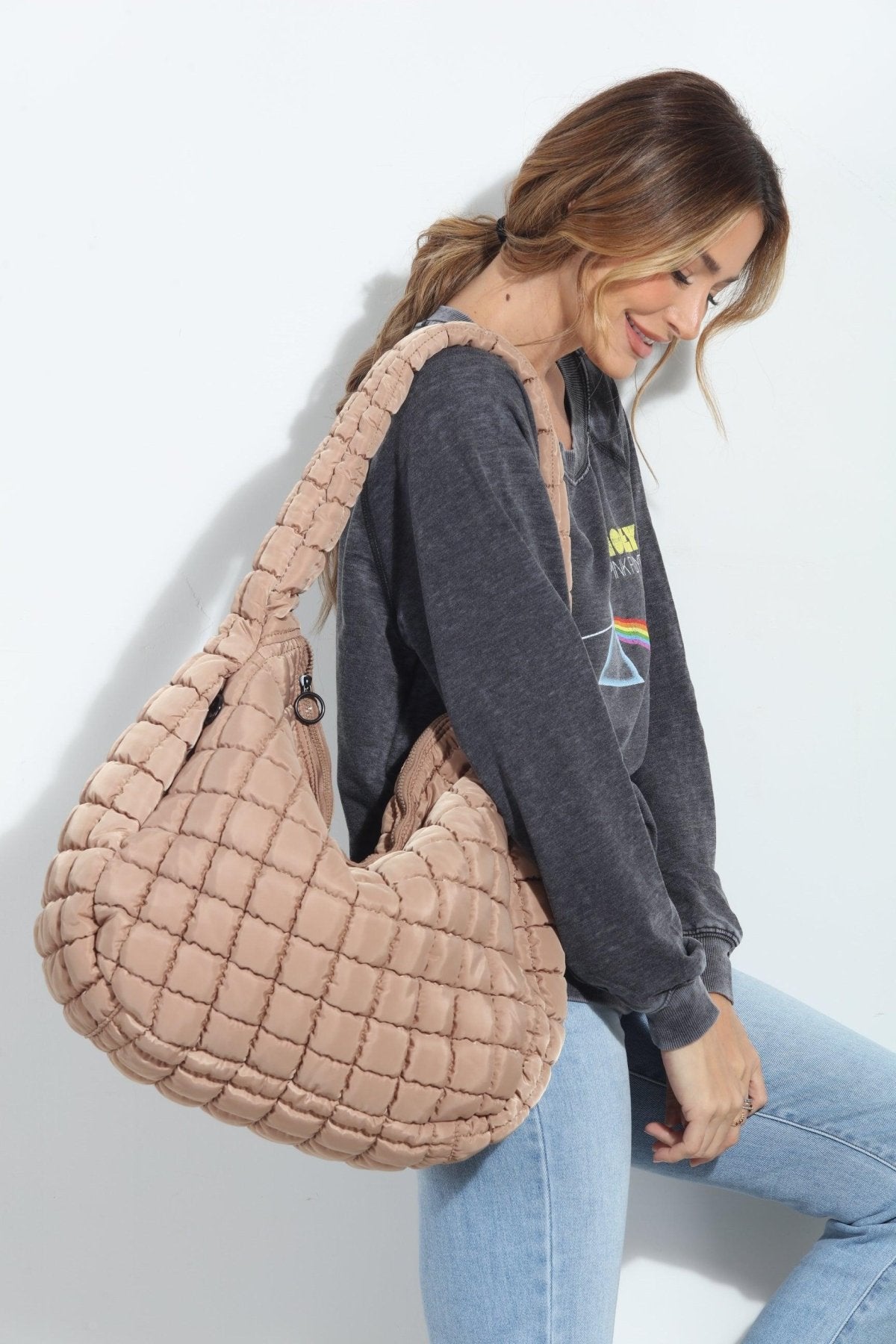 Sand Puffy Tote