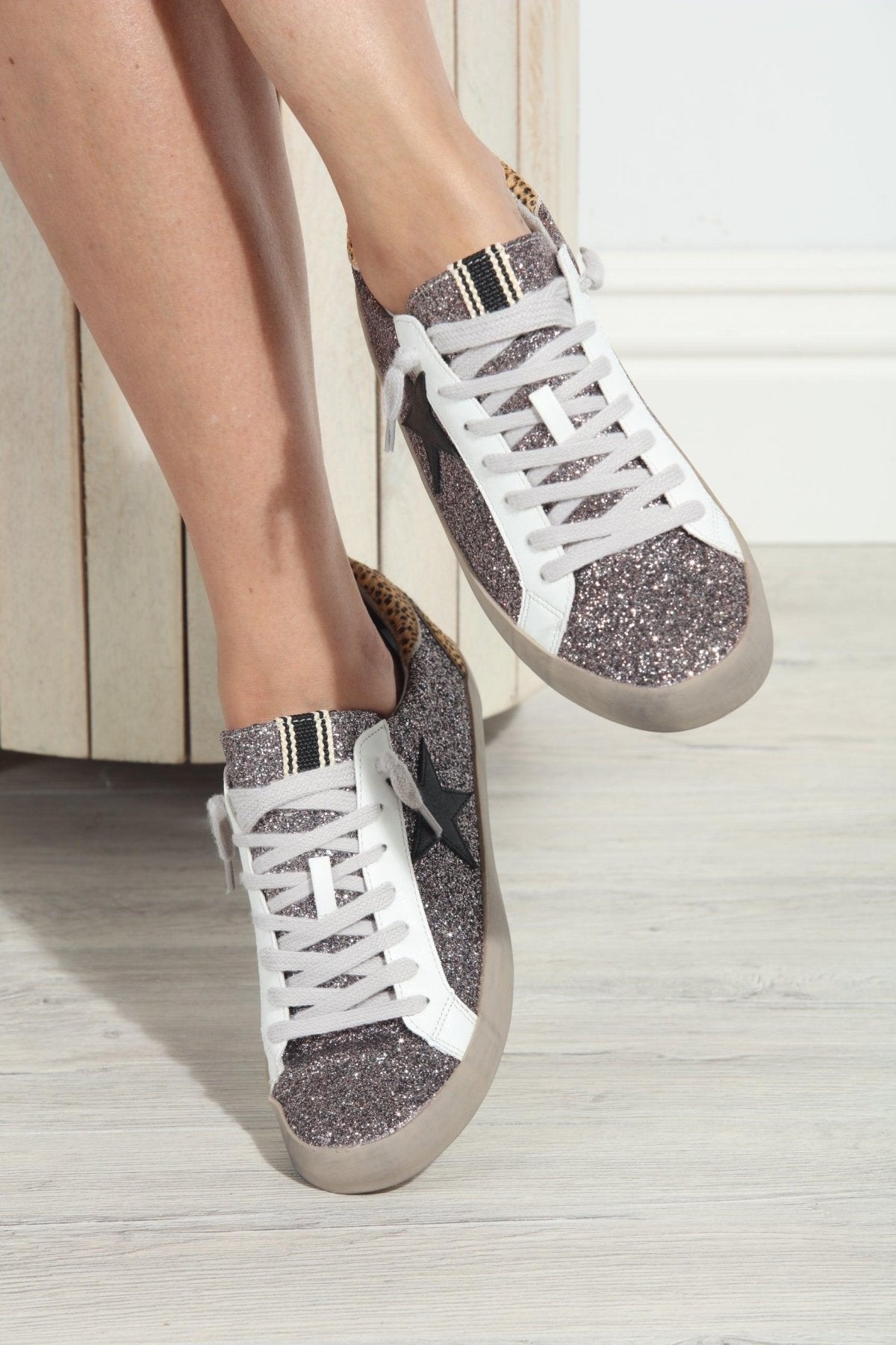 Paula Pewter/Cheetah Sneakers