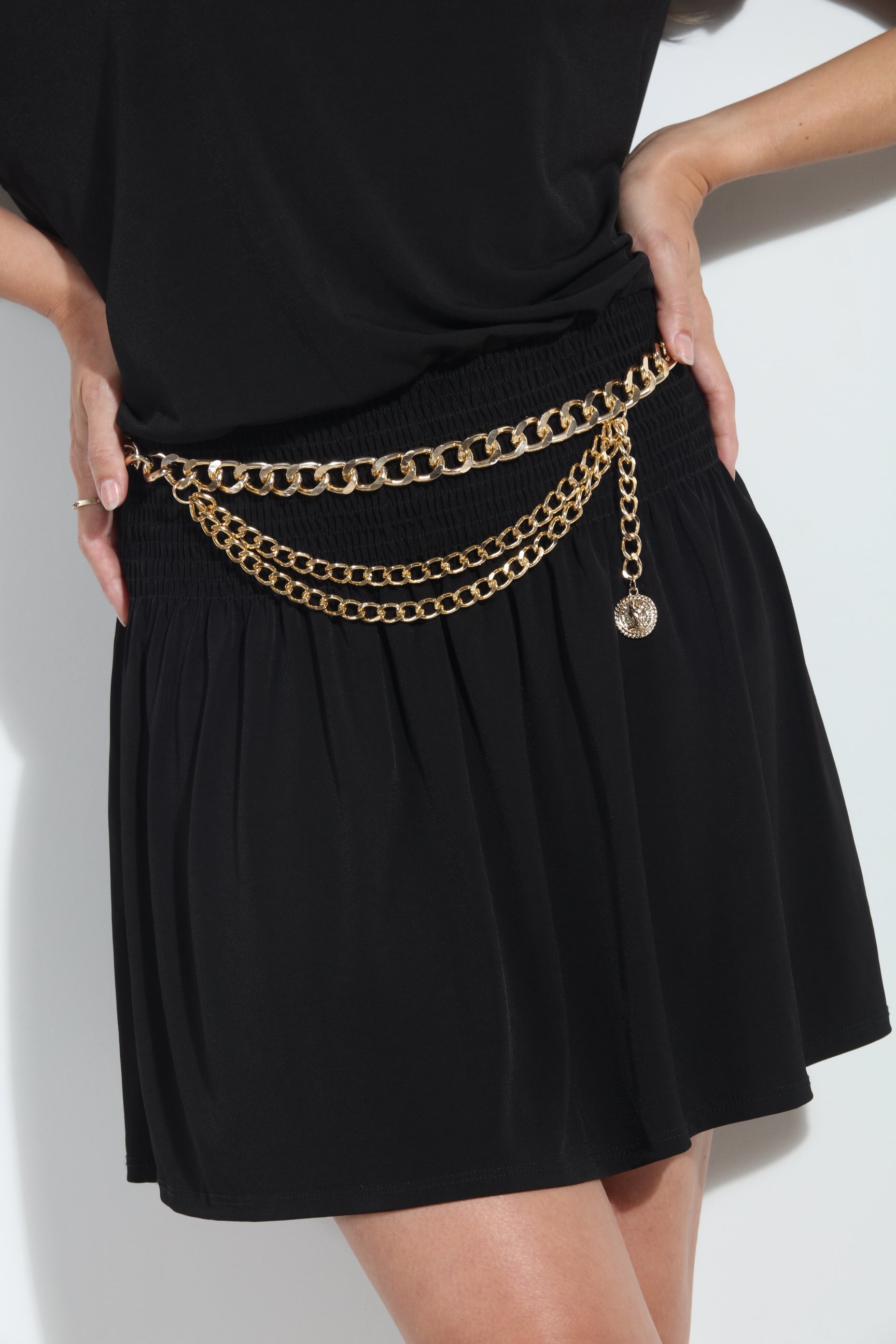 Ladies gold chain belt best sale