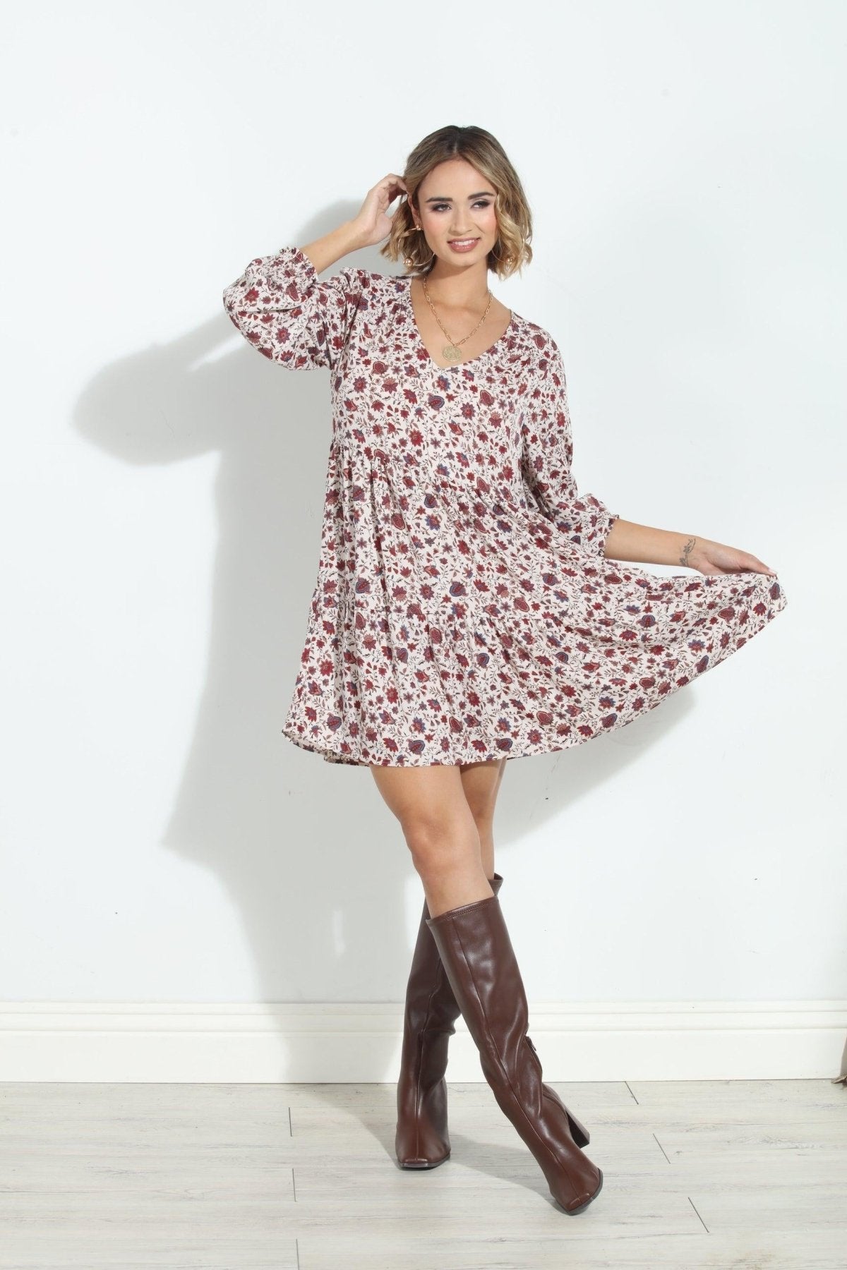 Fiori V Neck Tiered Dress - FINAL SALE