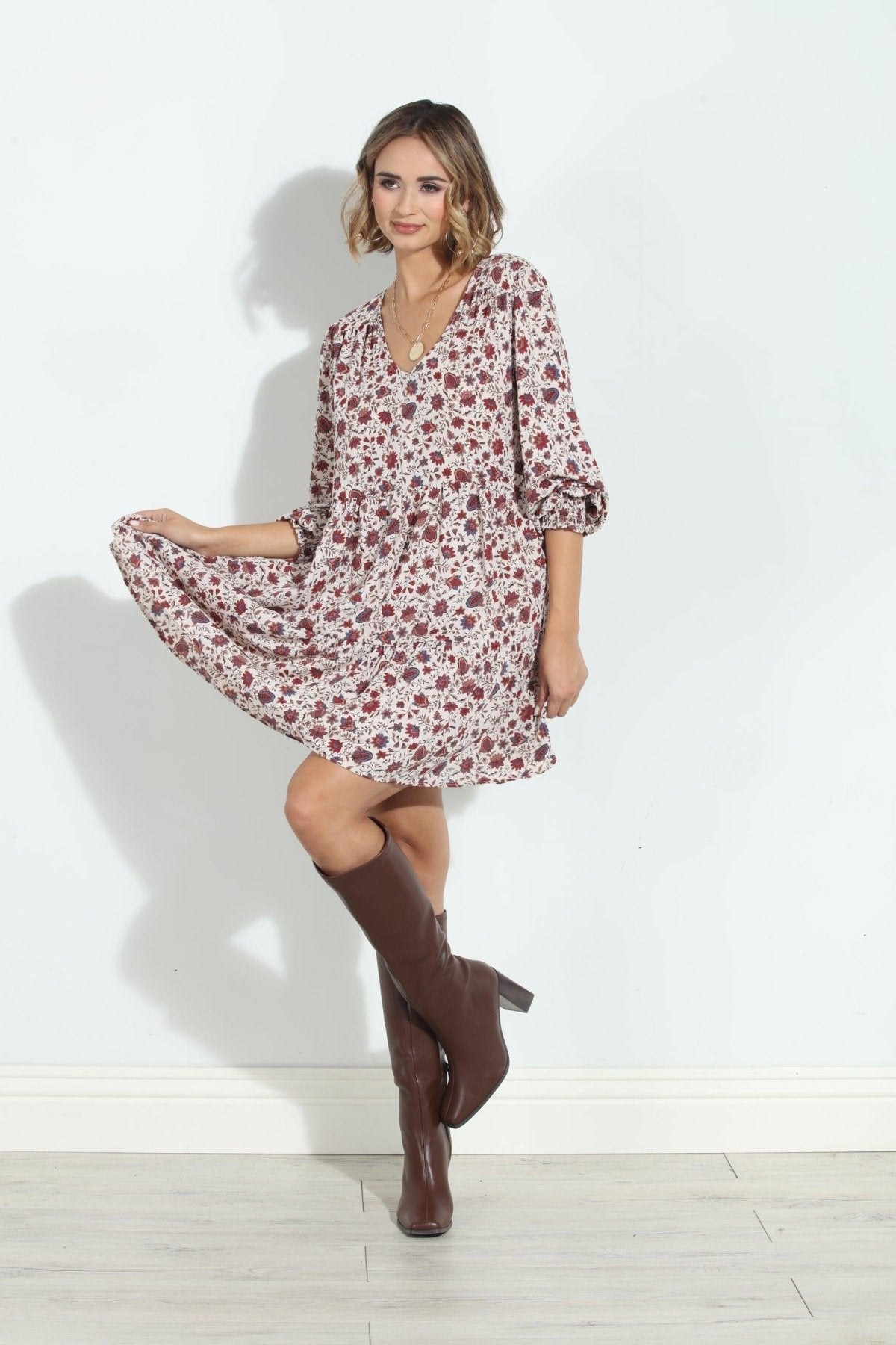 Fiori V Neck Tiered Dress - FINAL SALE