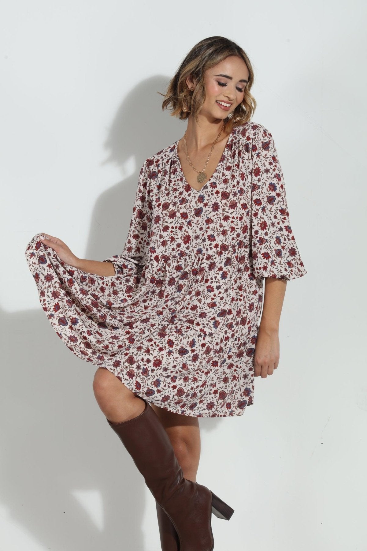 Fiori V Neck Tiered Dress - FINAL SALE