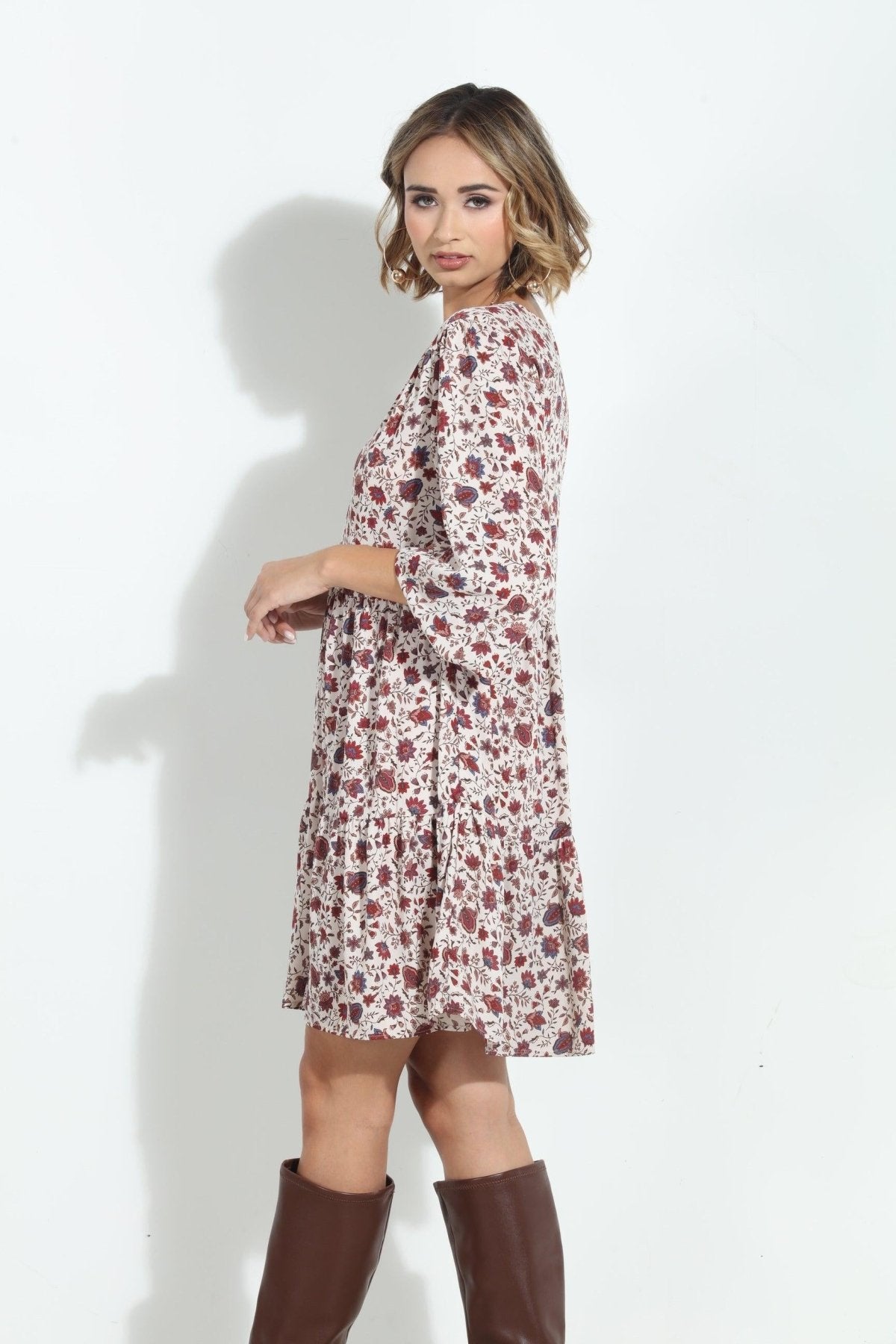 Fiori V Neck Tiered Dress - FINAL SALE