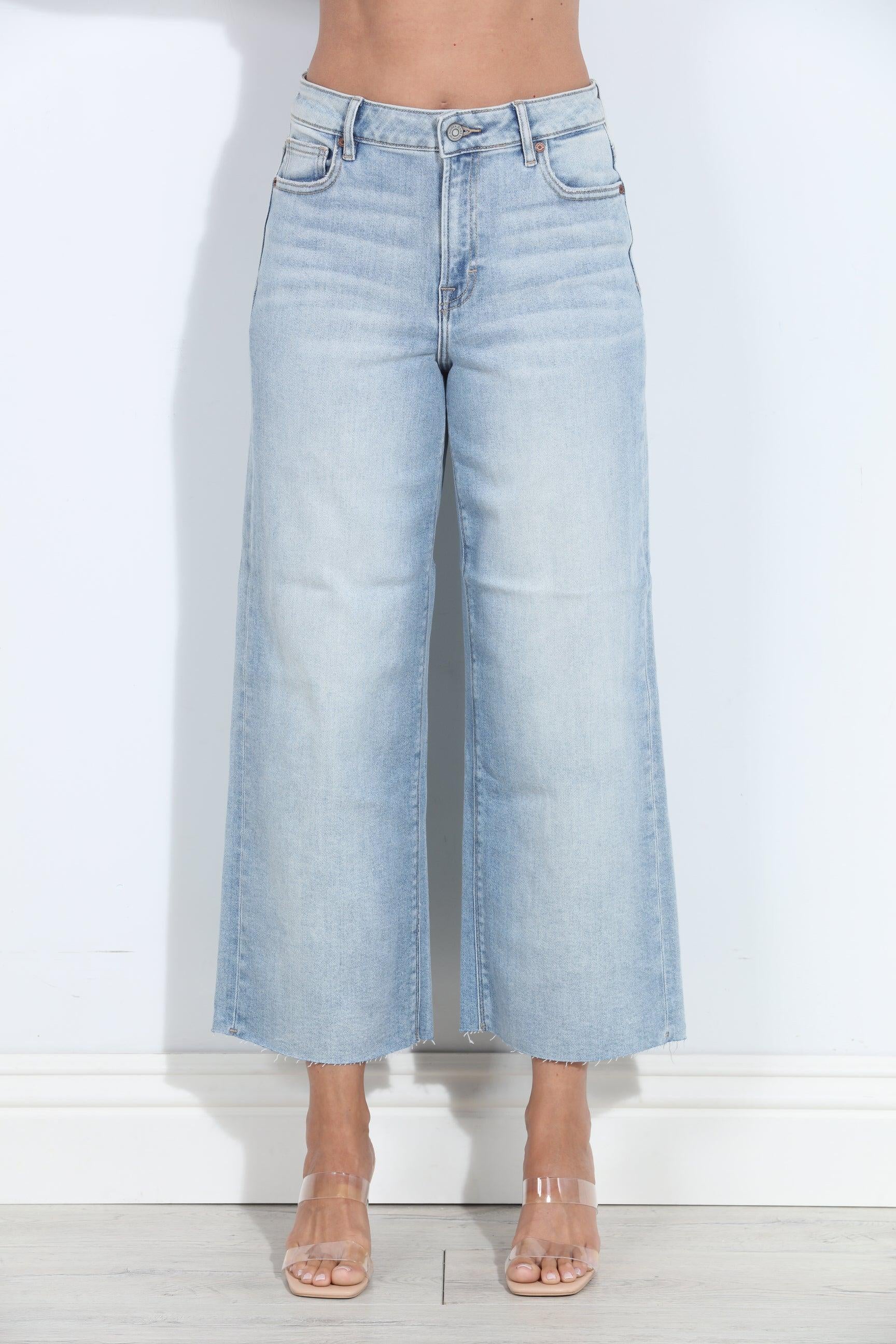 Hidden Jeans Nori High Rise Cropped Wide Leg- Light Wash