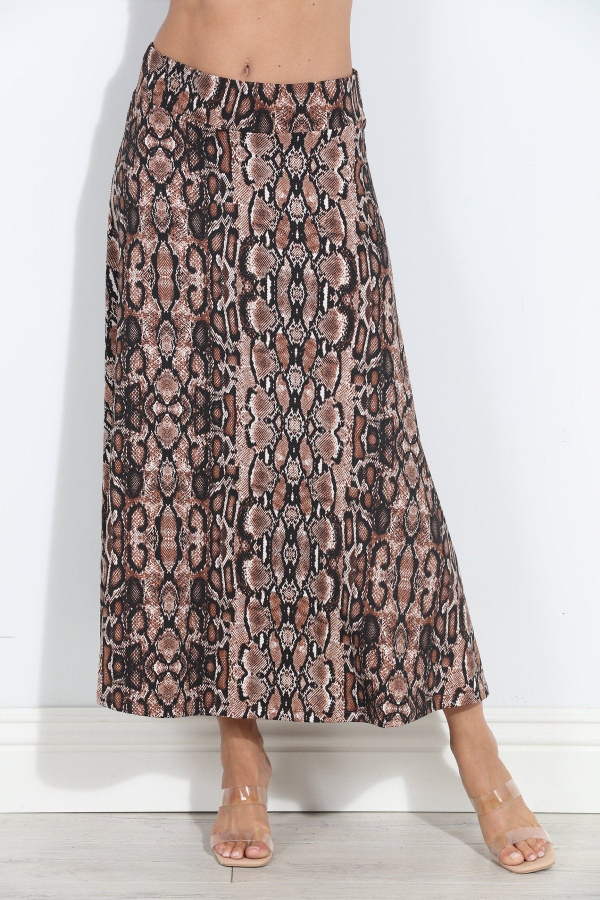 Valise Striped Stretch Midi Skirt