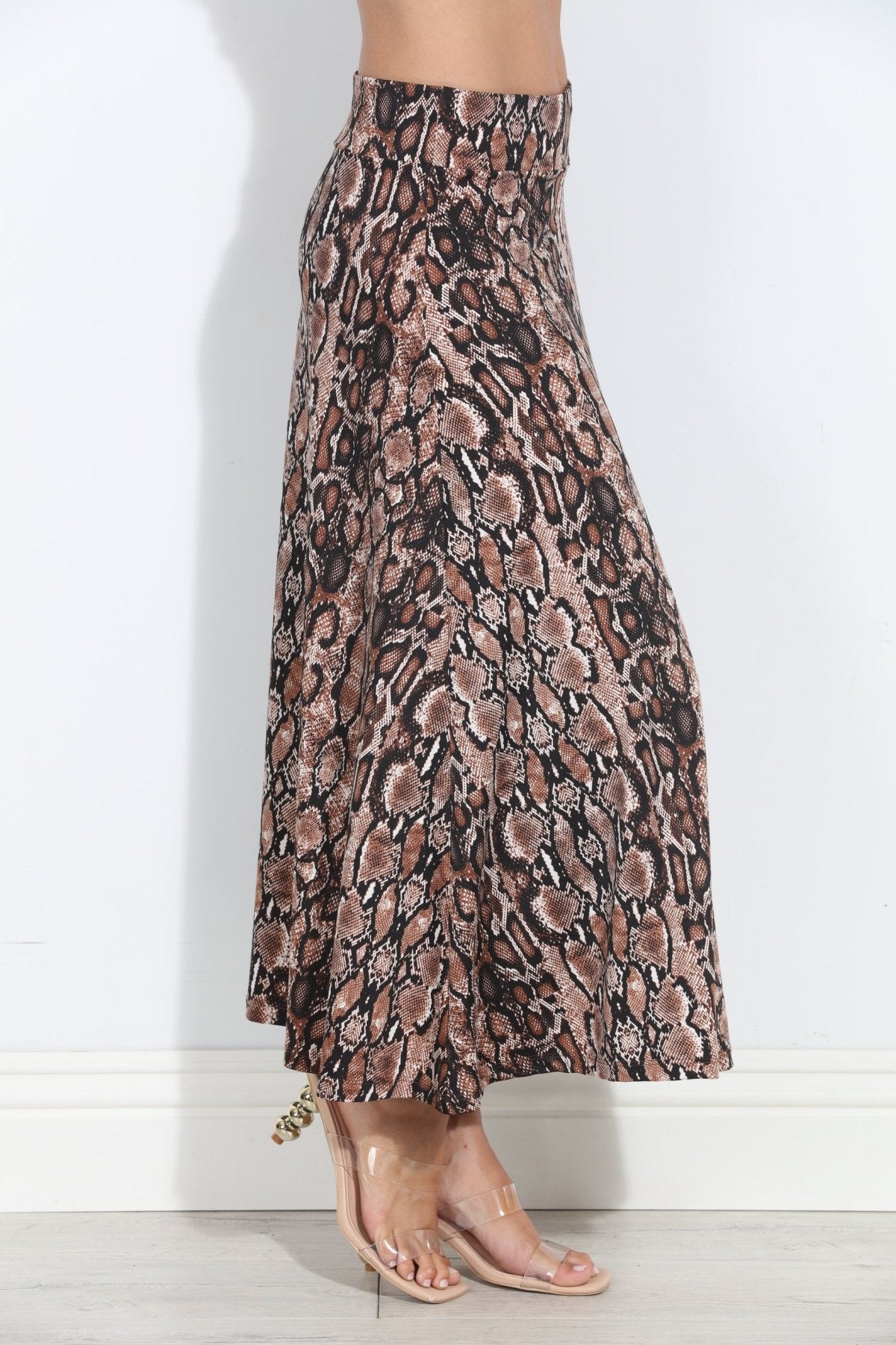 Valise Striped Stretch Midi Skirt