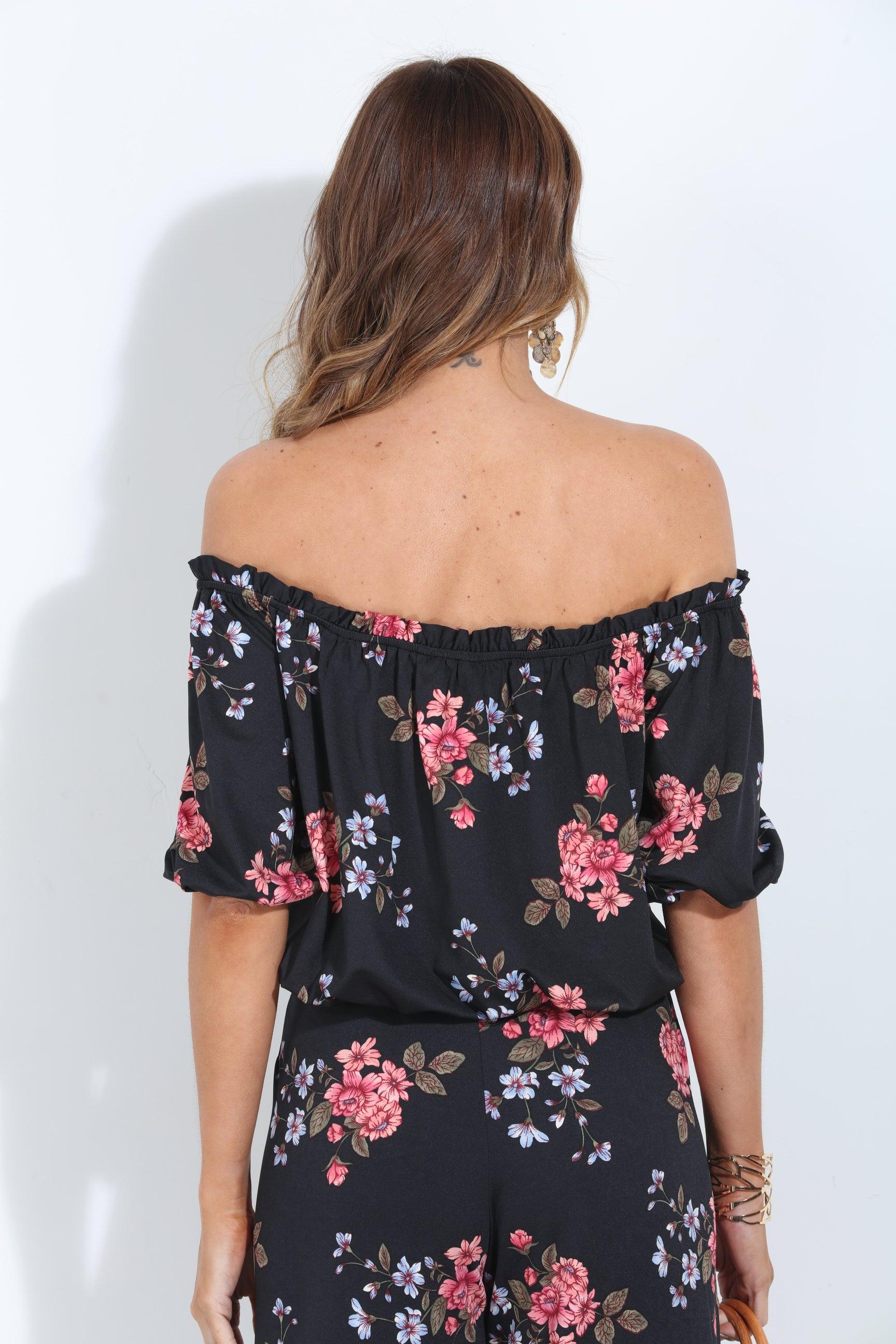 Dylan Off the Shoulder Mom Cropped Top
