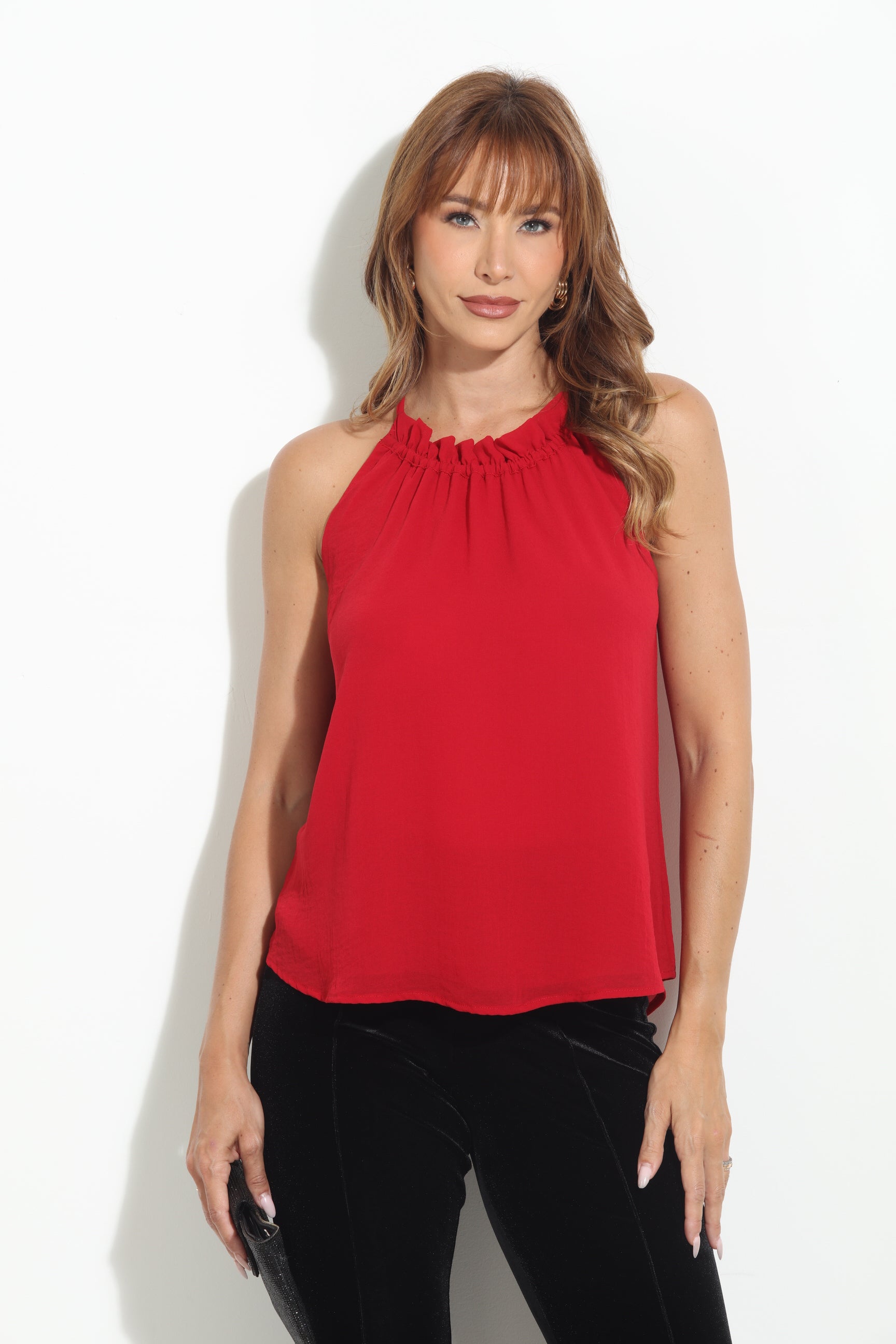 Merlot Chiffon Halter Top-BEST SELLER