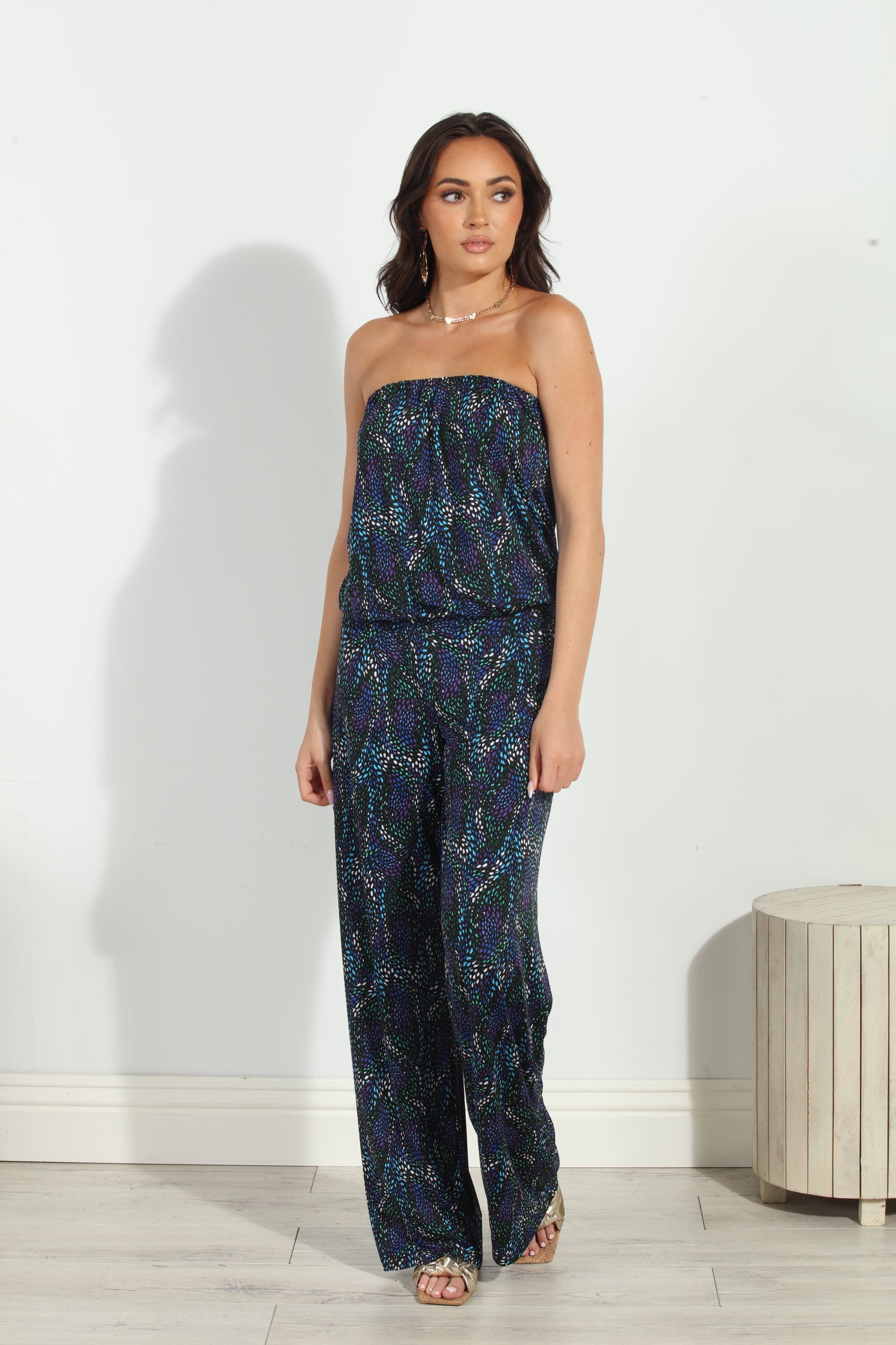 Zayne Stretch Strapless Dropwaist Jumpsuit