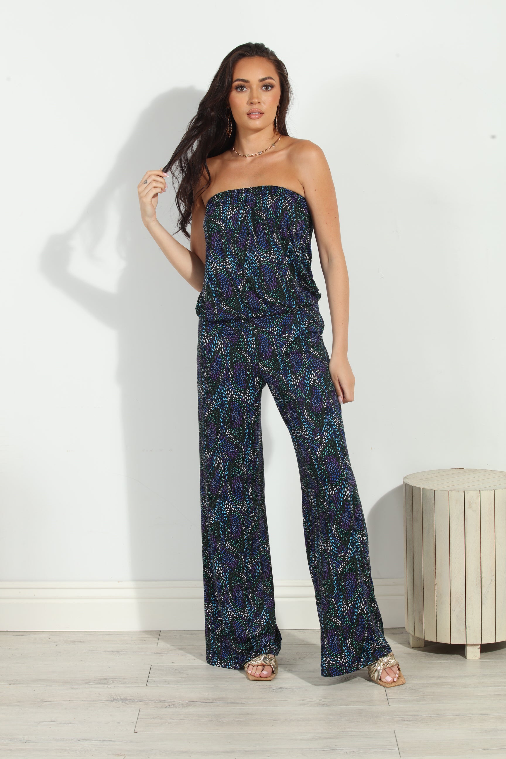Zayne Stretch Strapless Dropwaist Jumpsuit