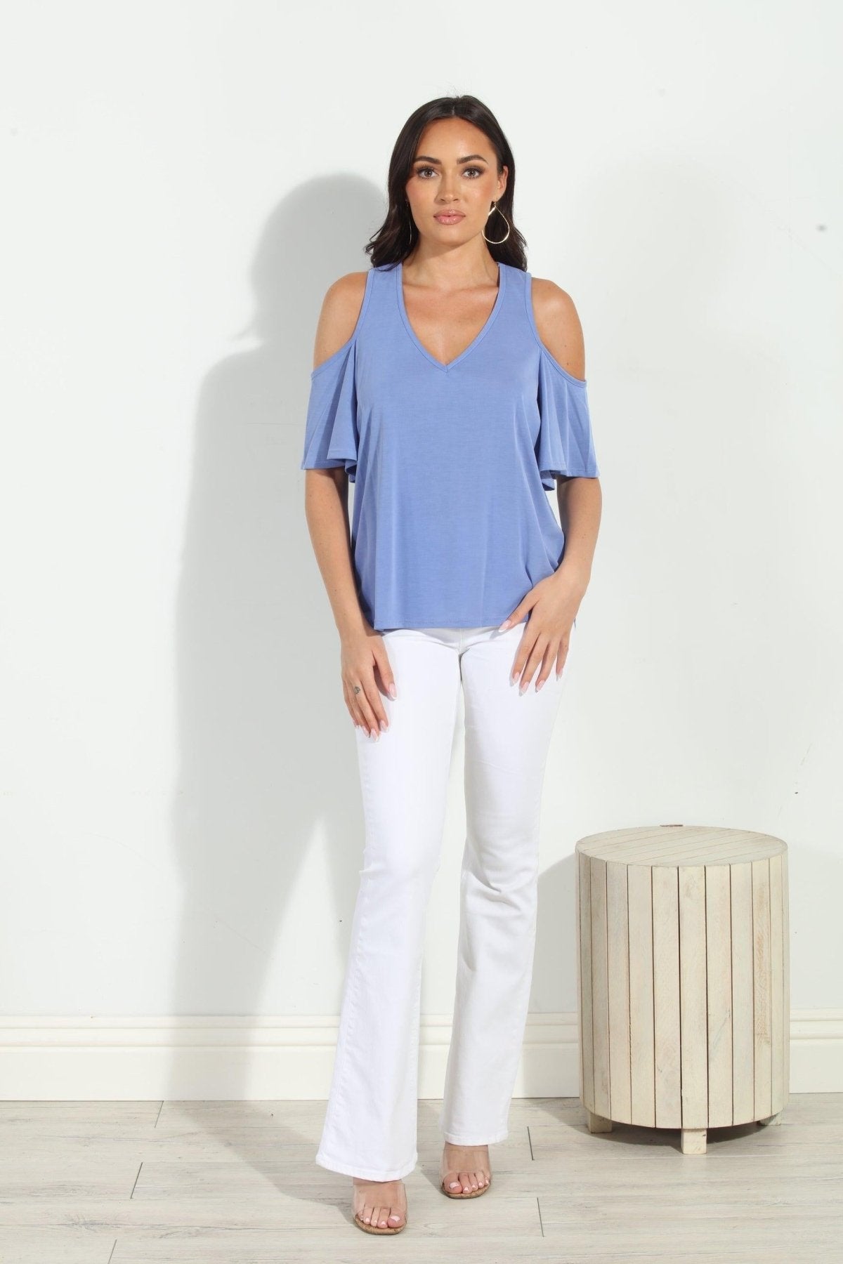 Peri Cupro Cold Shoulder Tee-FINAL SALE