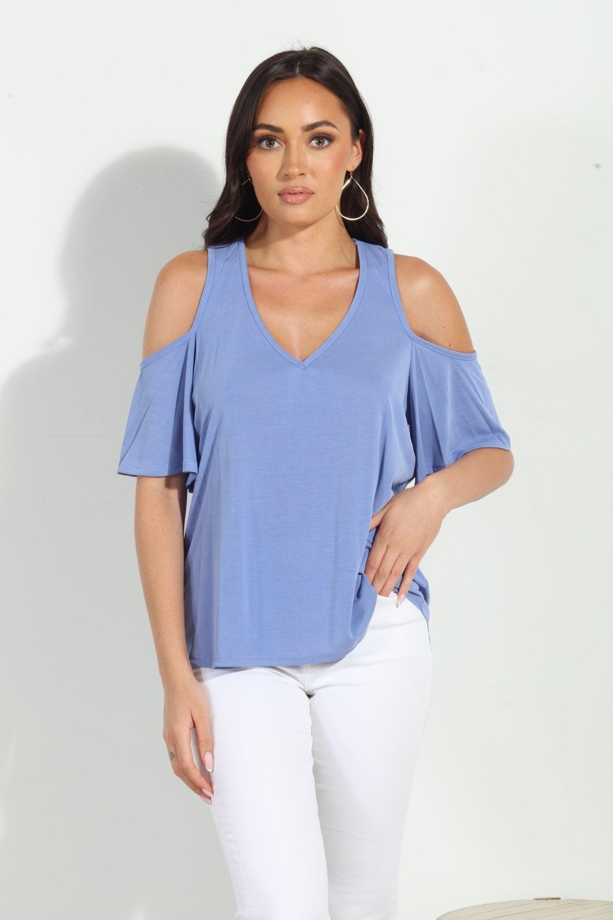 Peri Cupro Cold Shoulder Tee-FINAL SALE