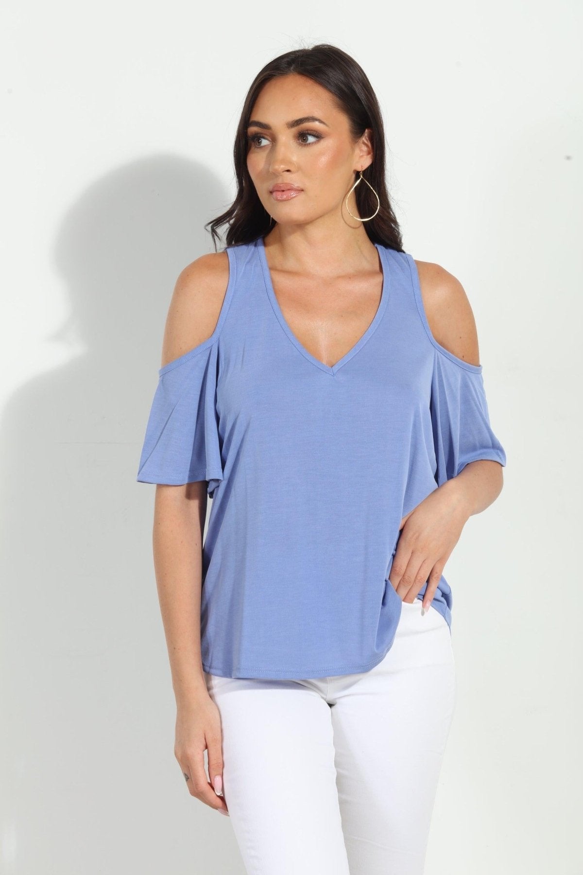 Peri Cupro Cold Shoulder Tee-FINAL SALE