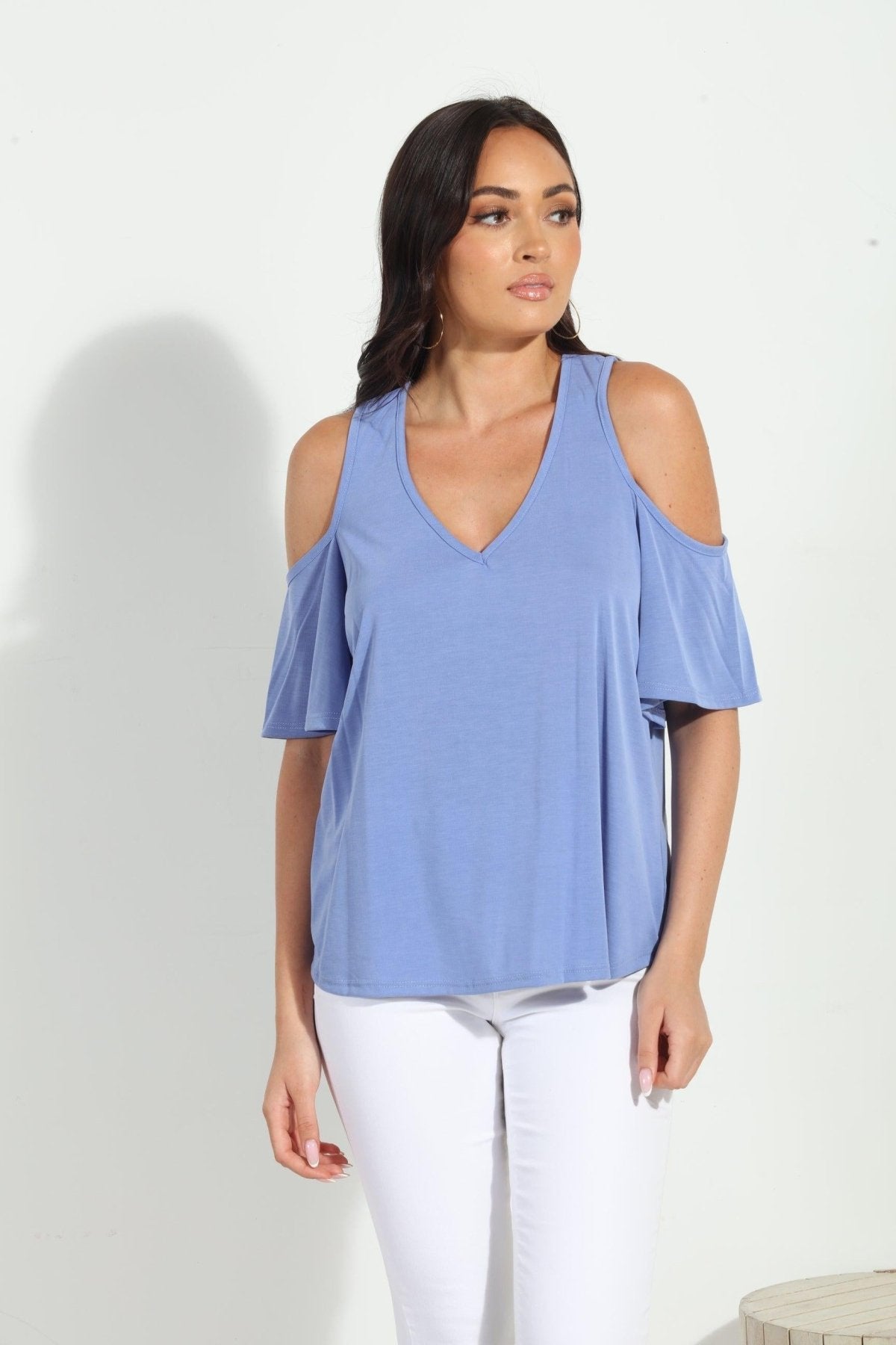 Peri Cupro Cold Shoulder Tee-FINAL SALE