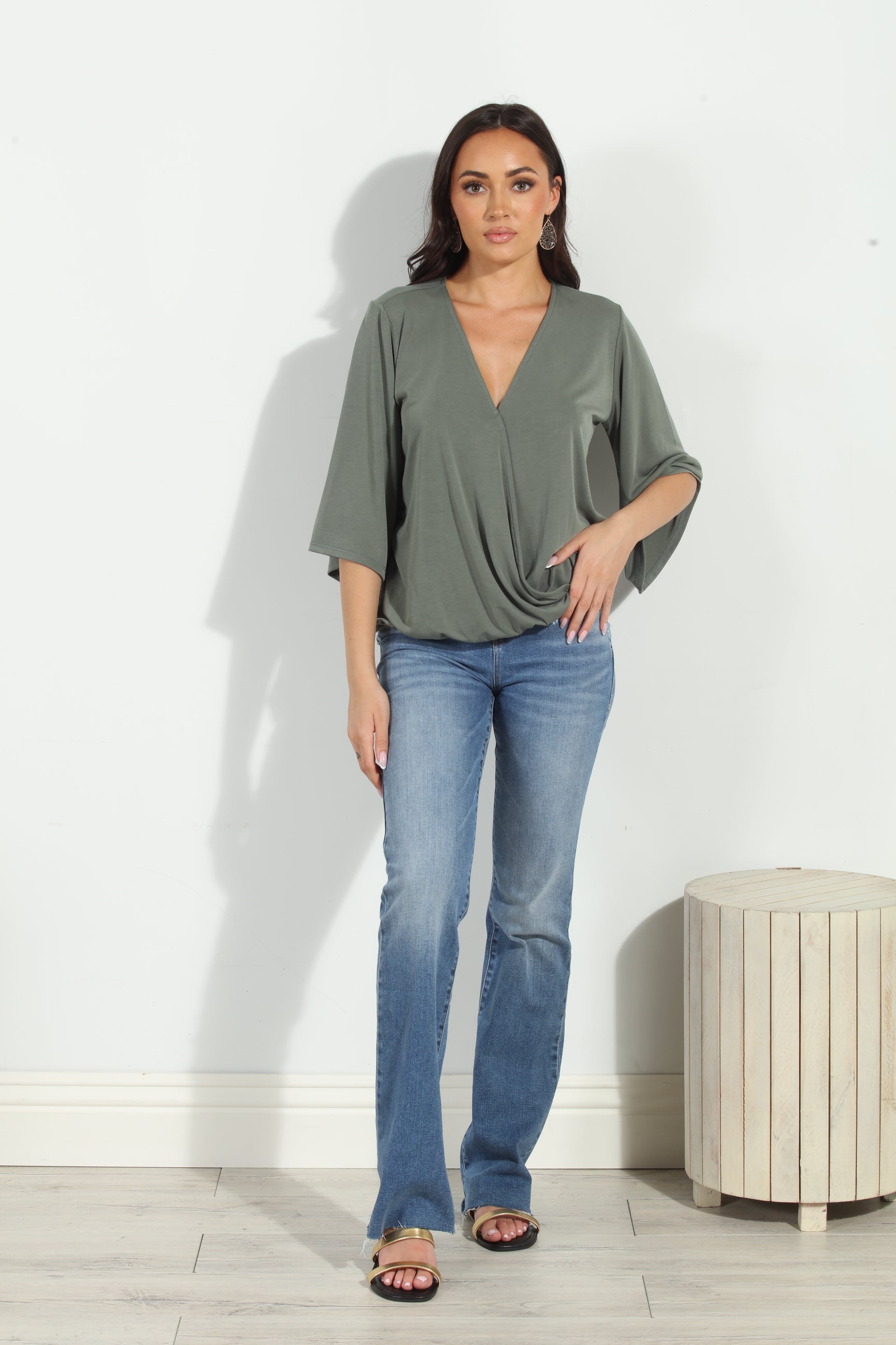 Verdina Cupro Surplice Top-BEST SELLER