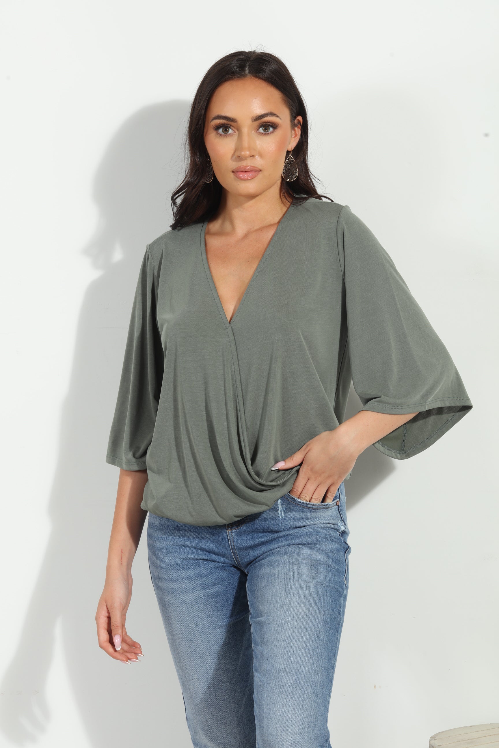 Verdina Cupro Surplice Top-BEST SELLER