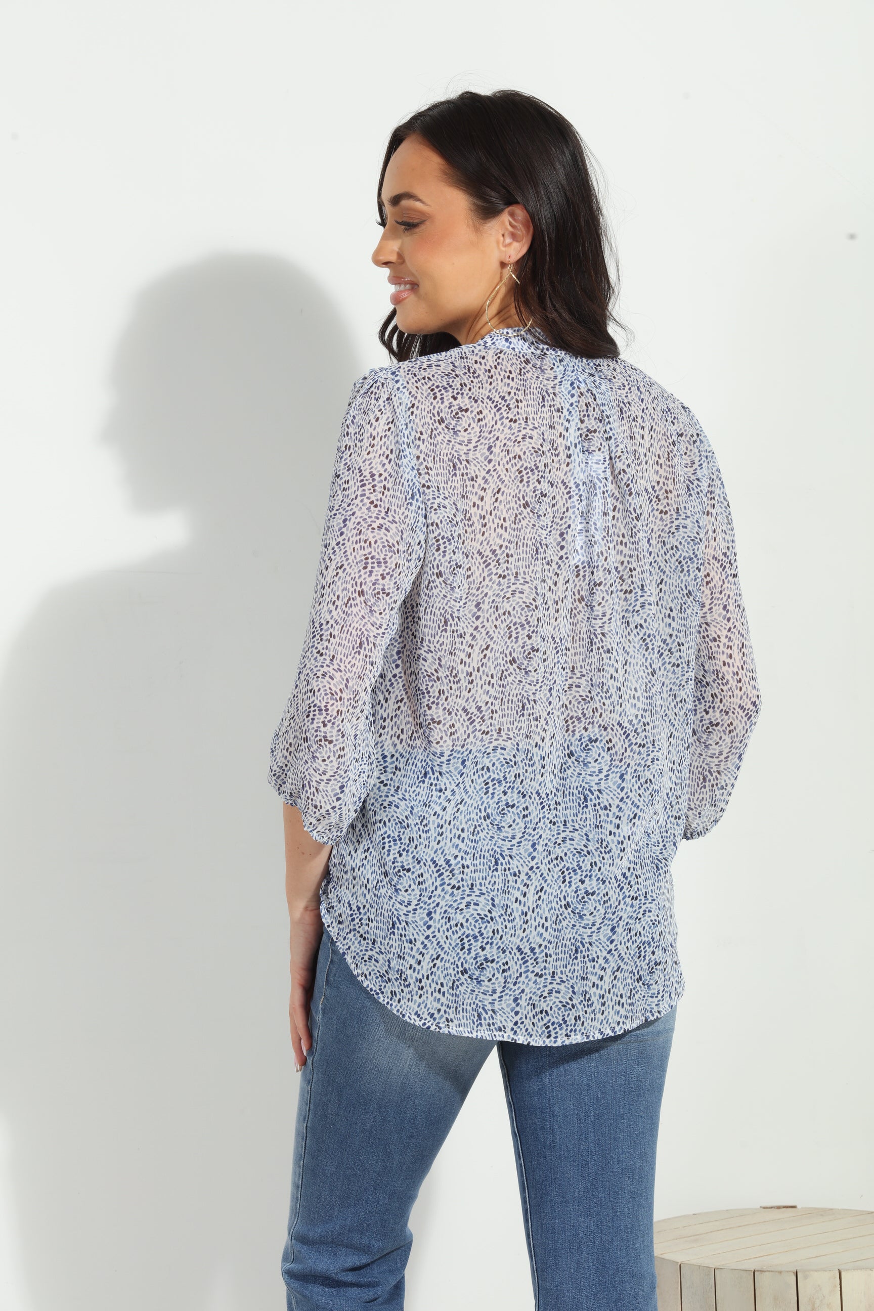 Darya 3/4 Sleeve Surplice Blouse-BEST SELLER