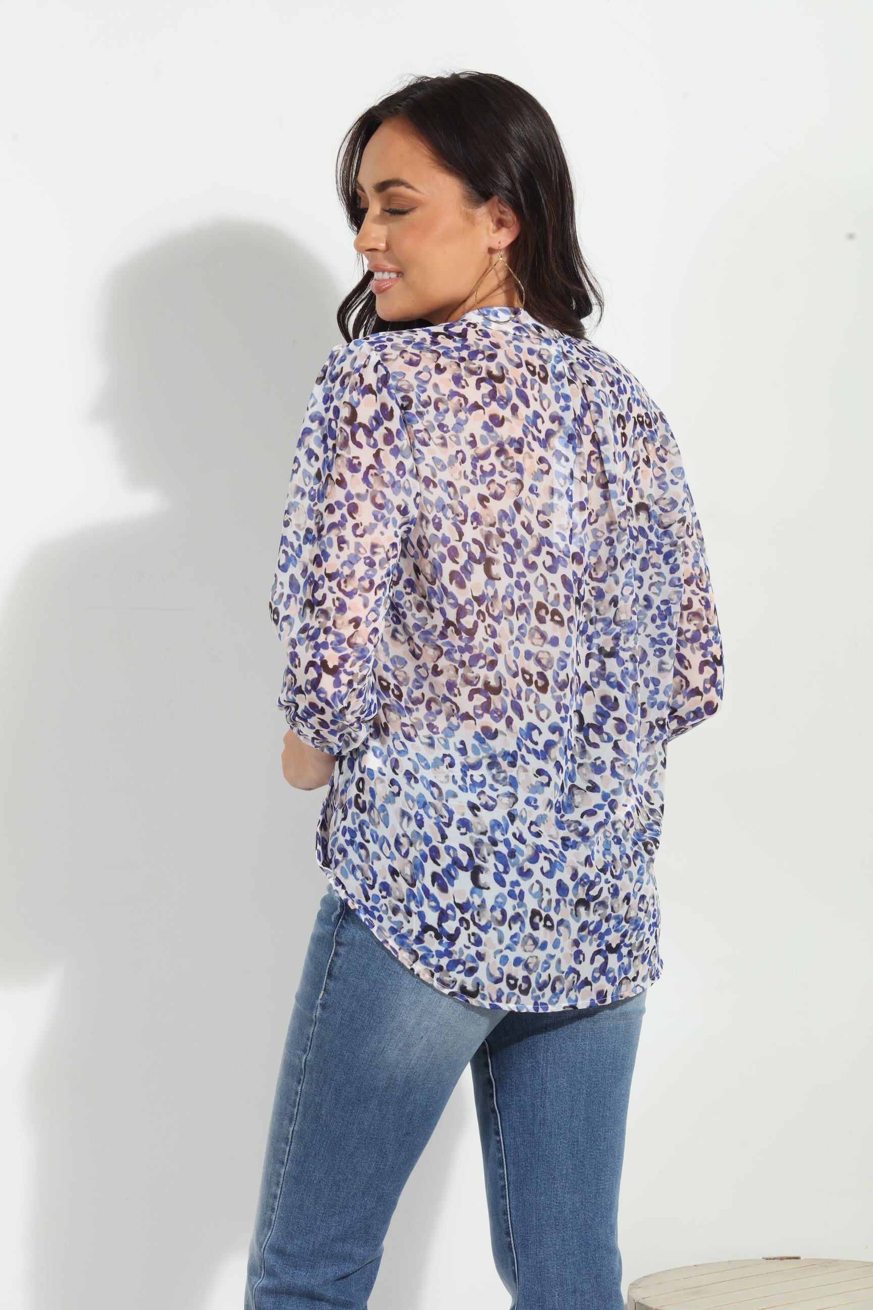 Leenah 3/4 Sleeve Surplice Blouse