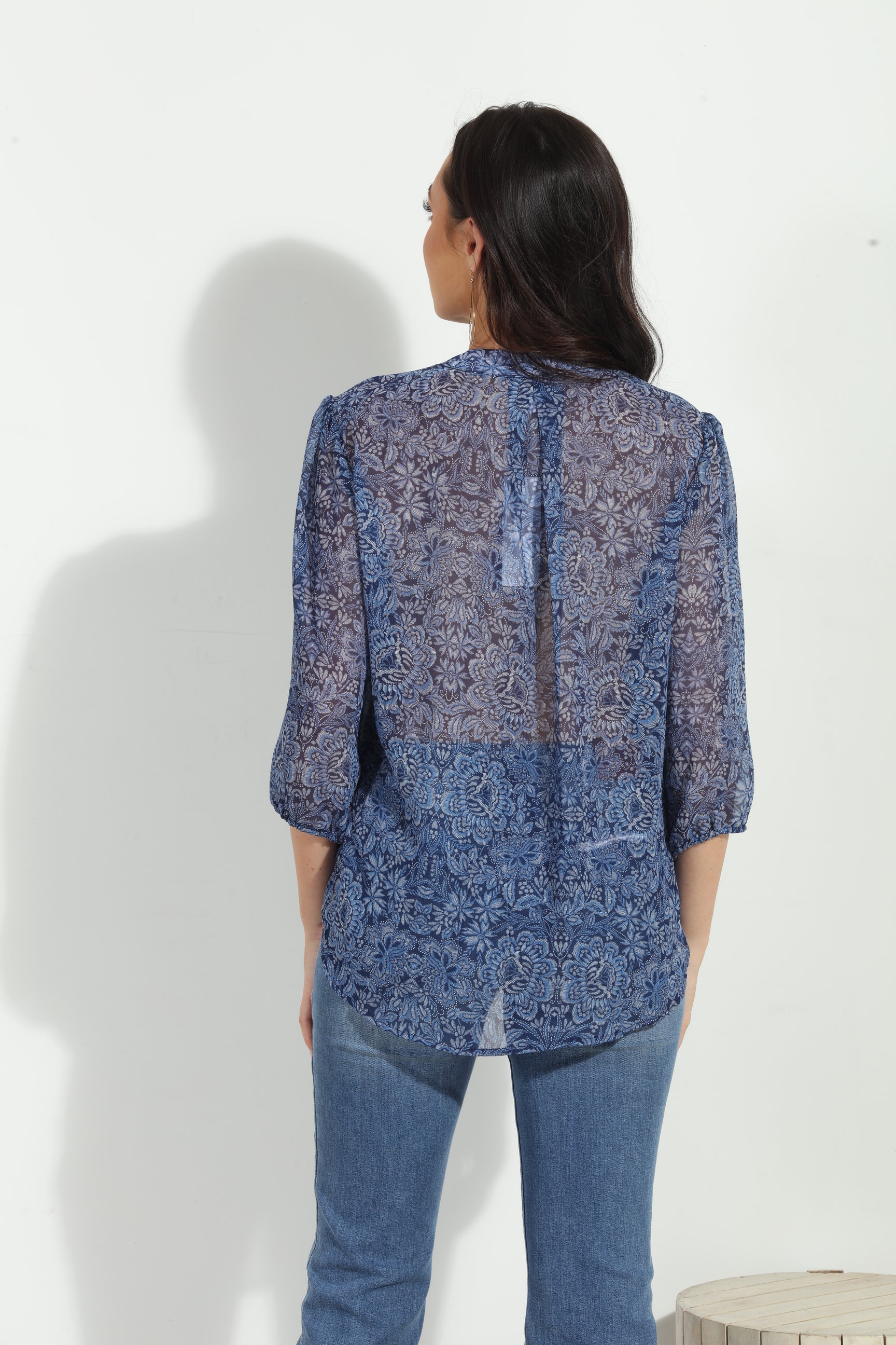 Willa 3/4 Sleeve Surplice Blouse-FINAL SALE