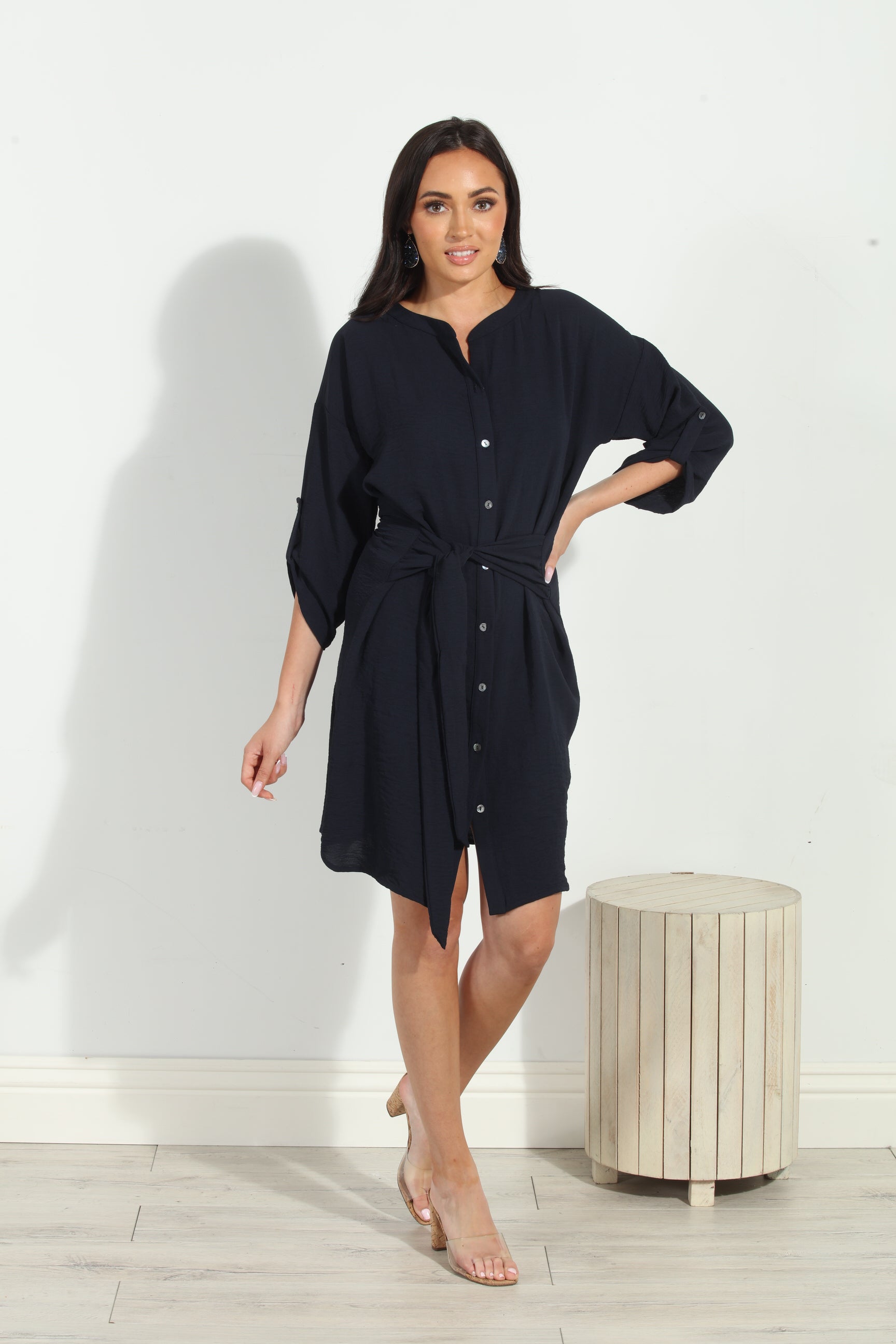 Navy Airflow Button Down Tunic