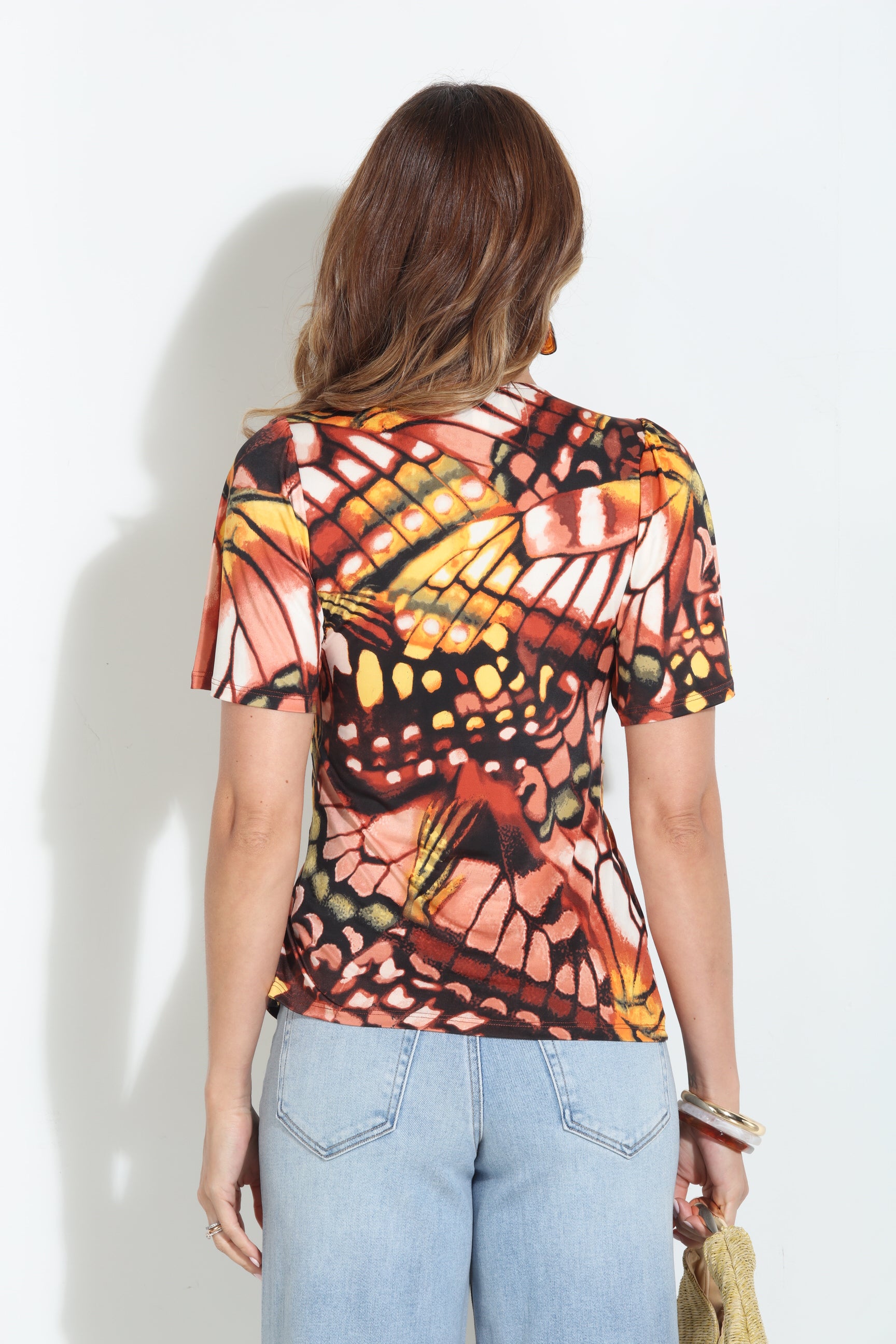 Mariposa V-Neck Twist Tee-BEST SELLER