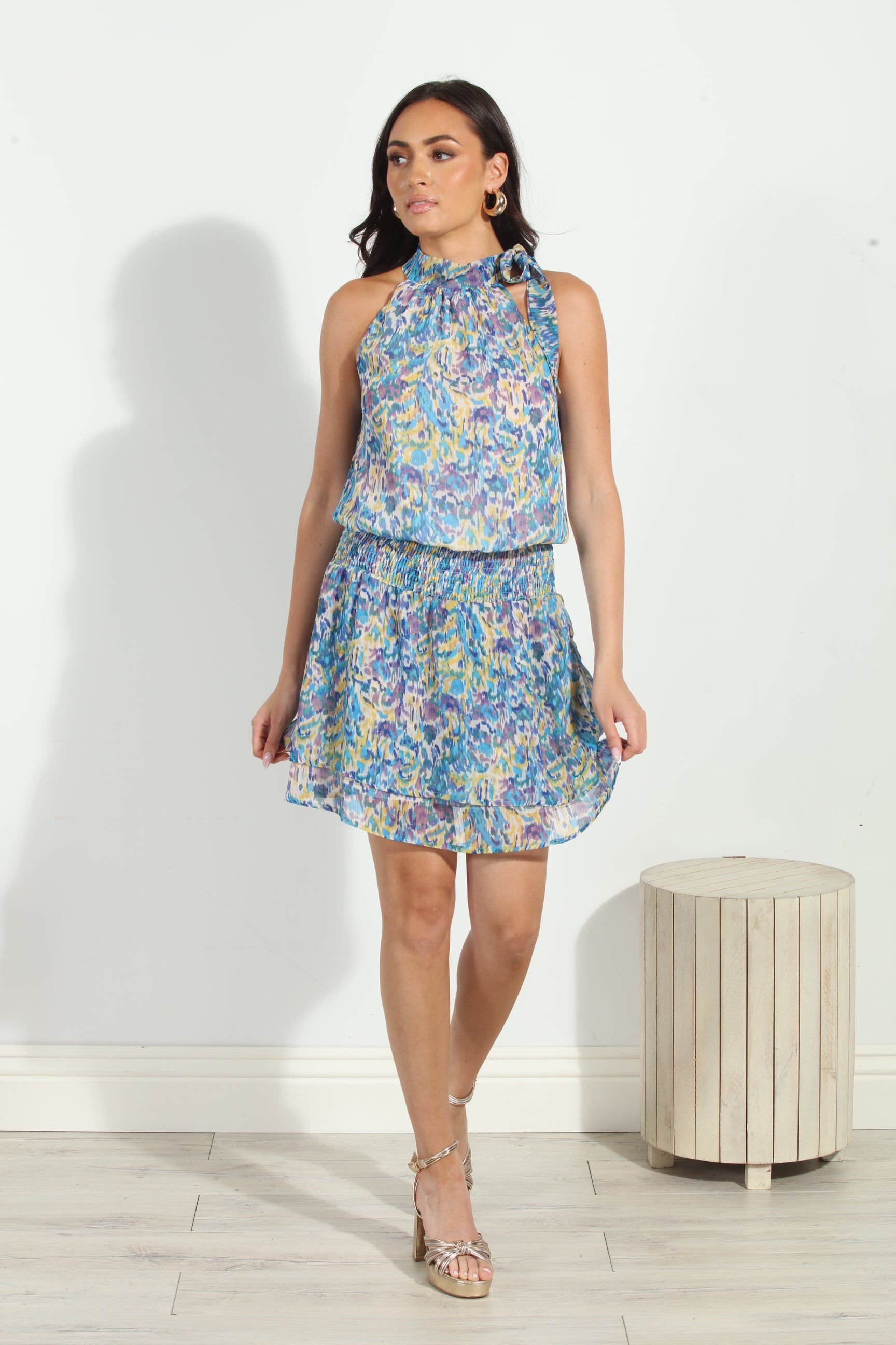 Rainey Chiffon Halter Dress
