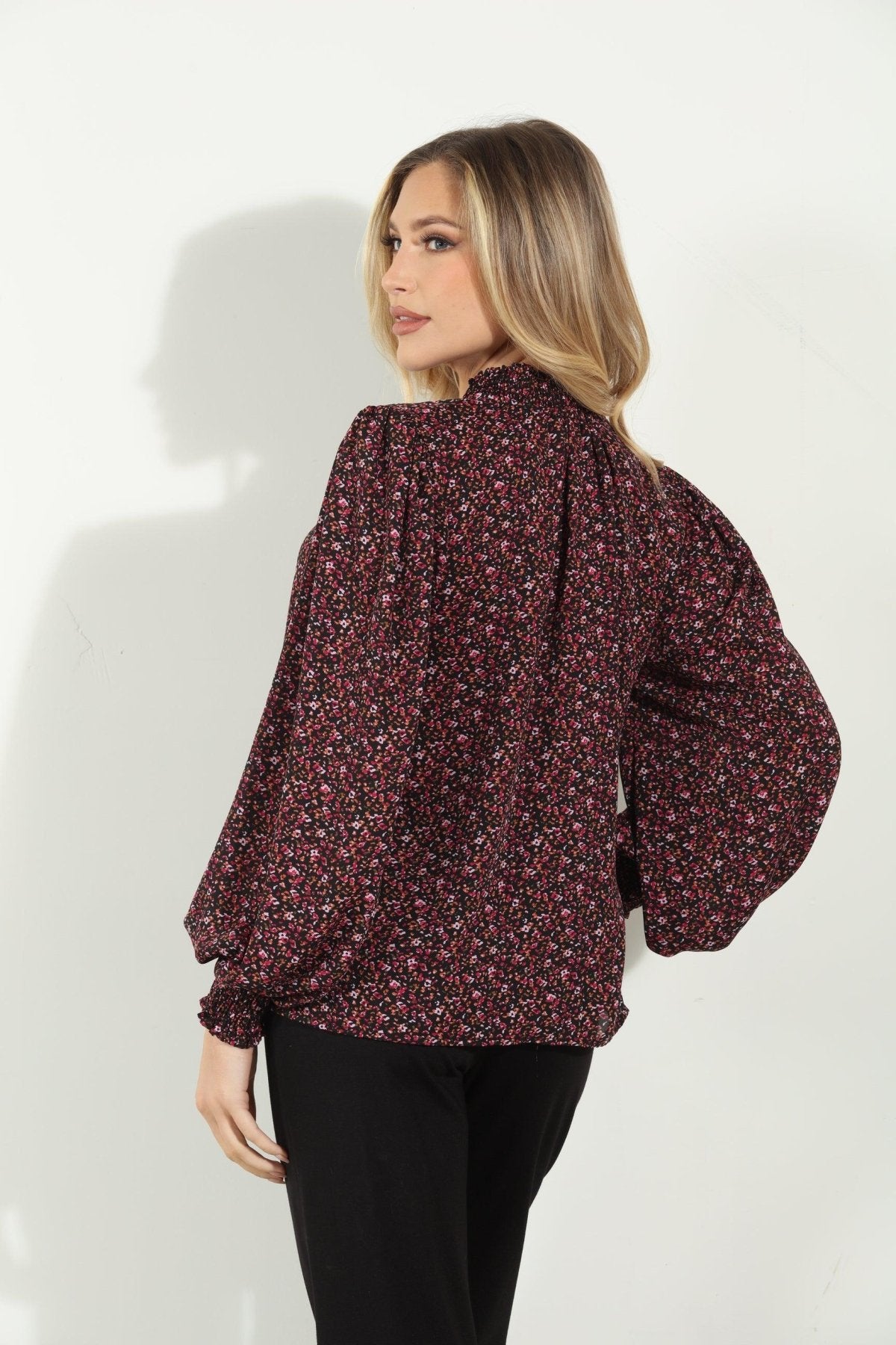 Gigi Smocked Neck Blouse-FINAL SALE