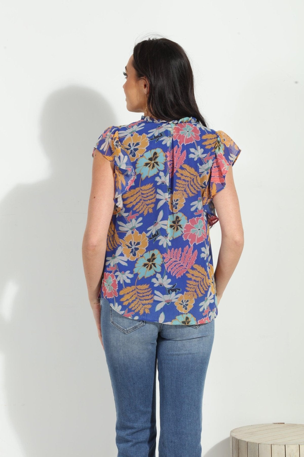 Brinley V-Neck Ruffle Top-FINAL SALE