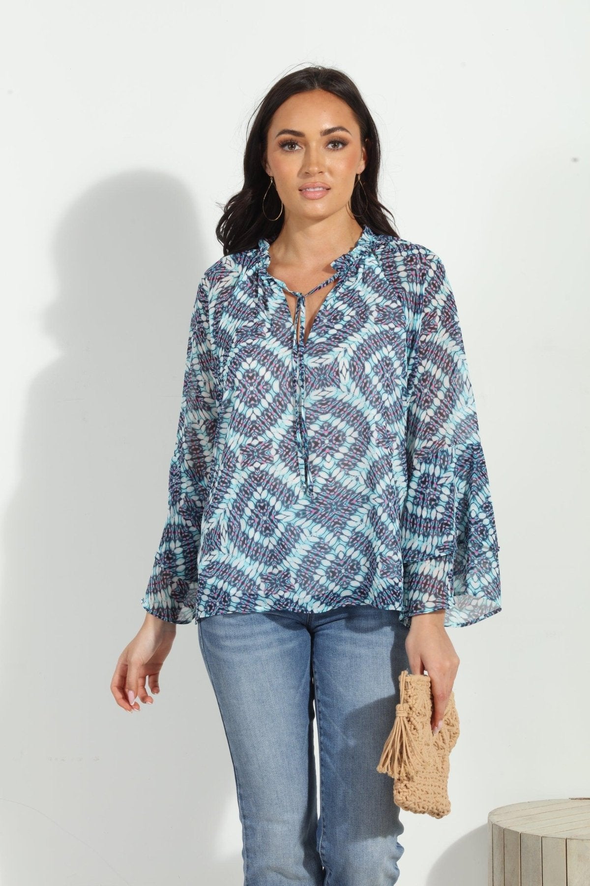 Odelle Flare Sleeve Blouse-FINAL SALE