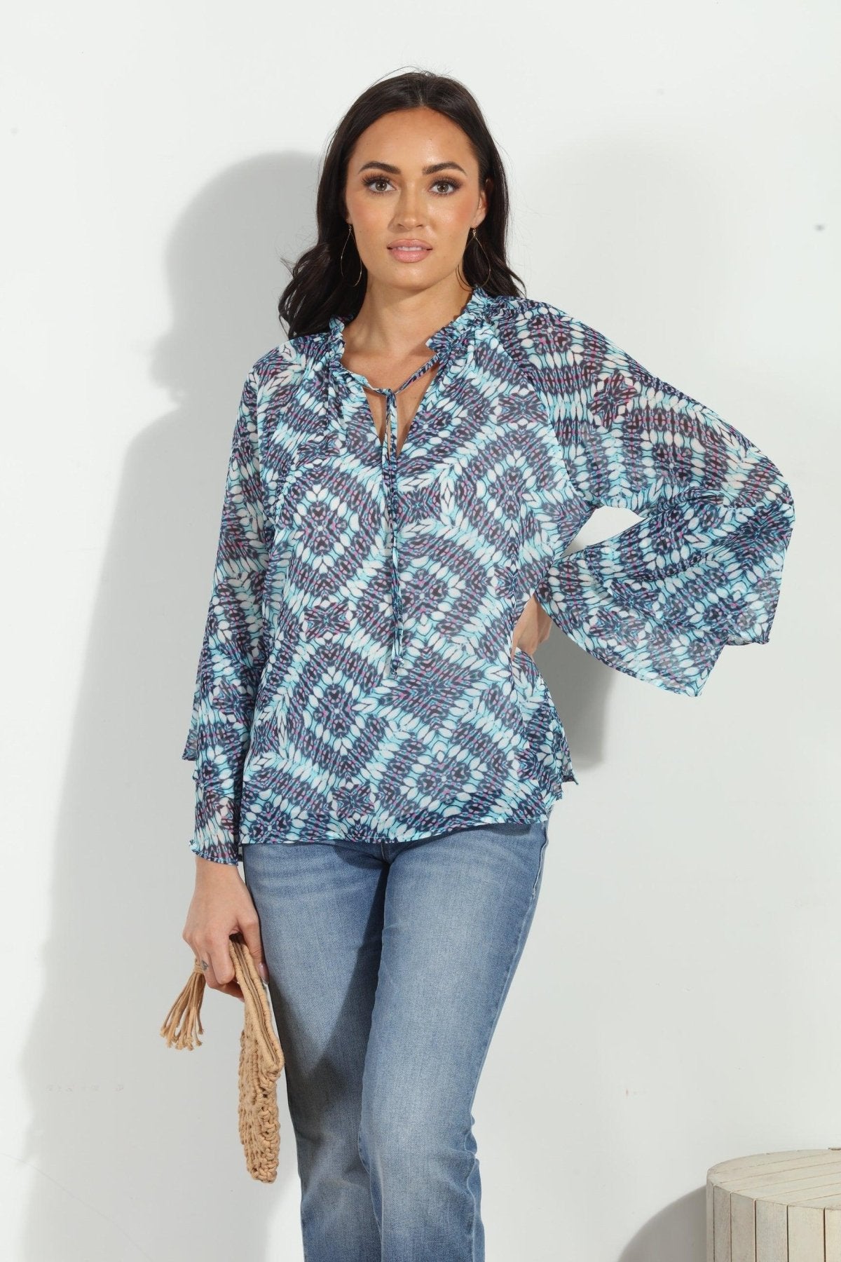 Odelle Flare Sleeve Blouse-FINAL SALE
