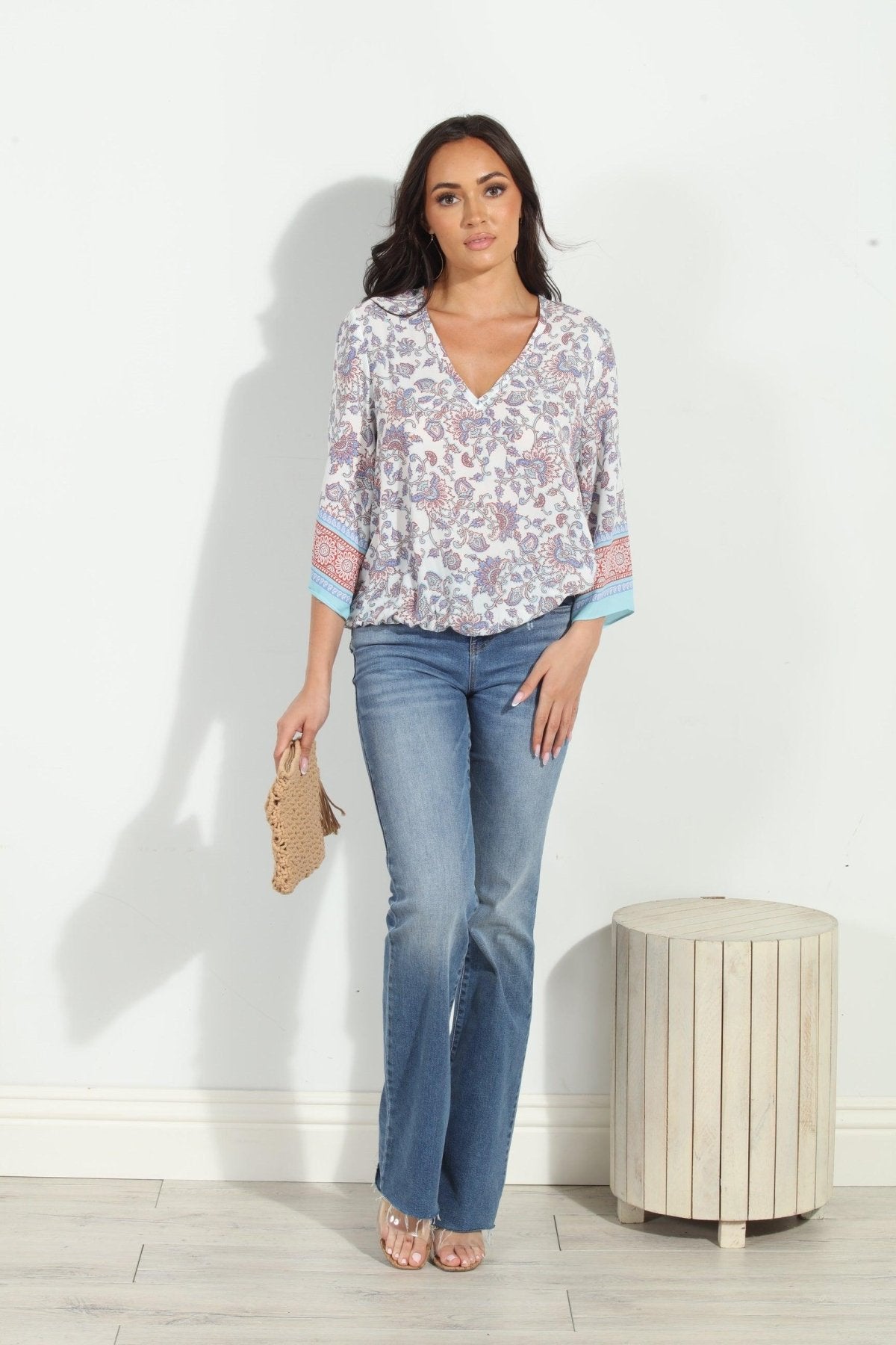 Prima Bell Sleeve Blouse-FINAL SALE