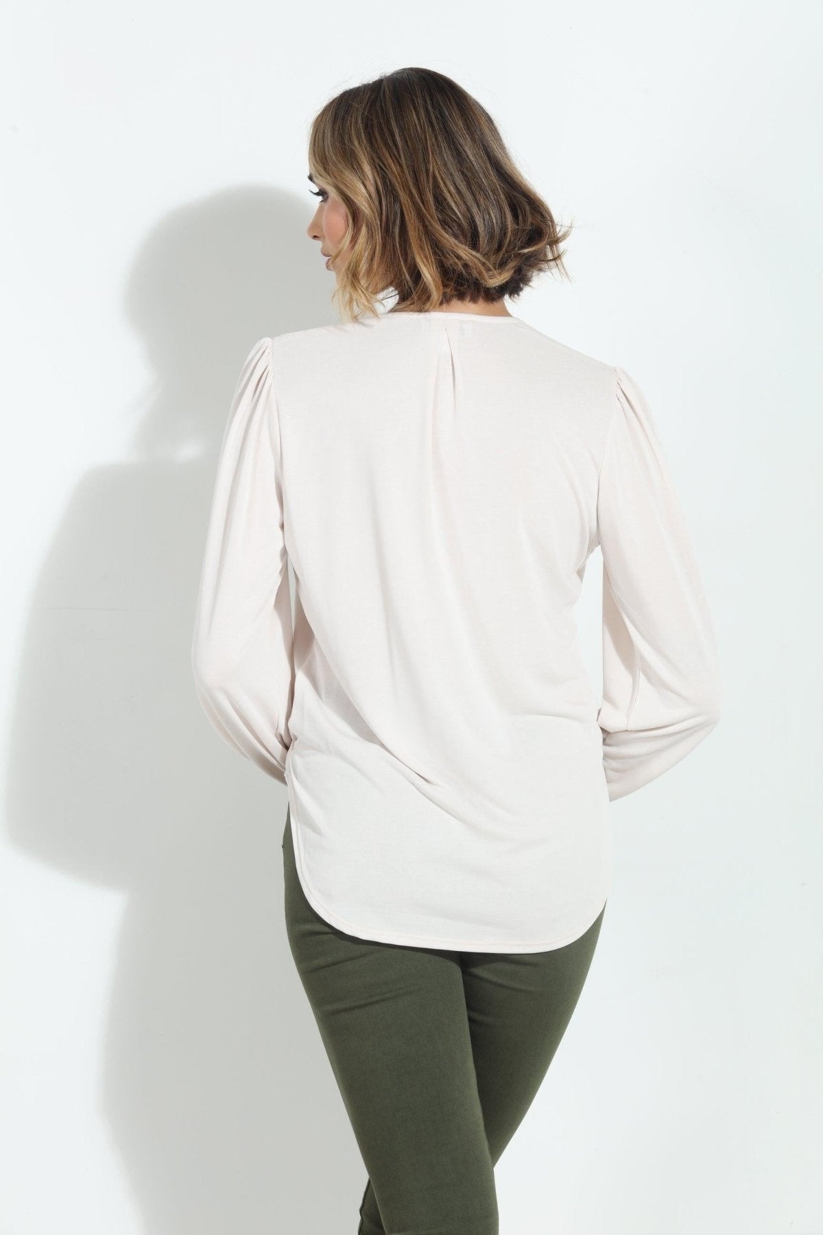 Vanilla Smocked Cupro Blouse-FINAL SALE