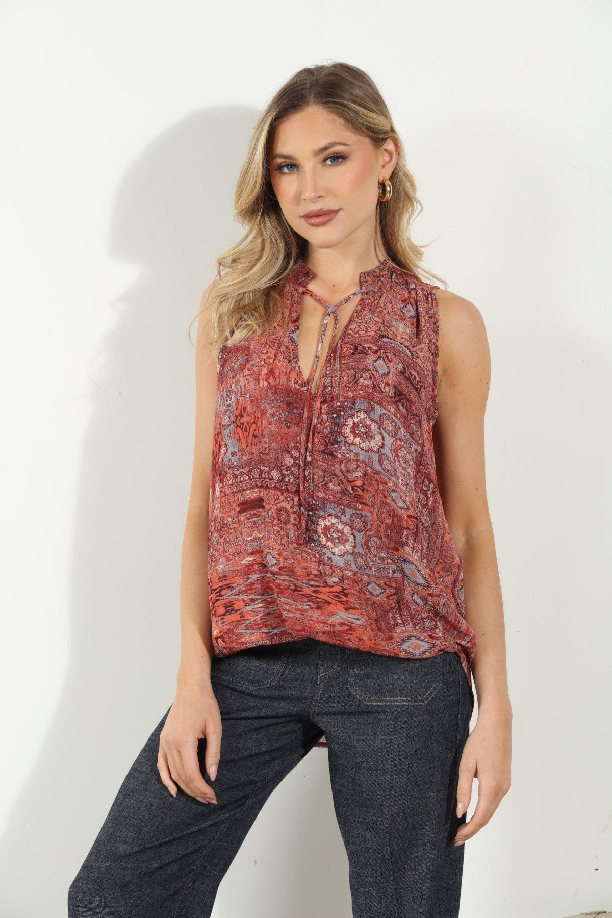Thompson Surplice Top with Tie-FINAL SALE