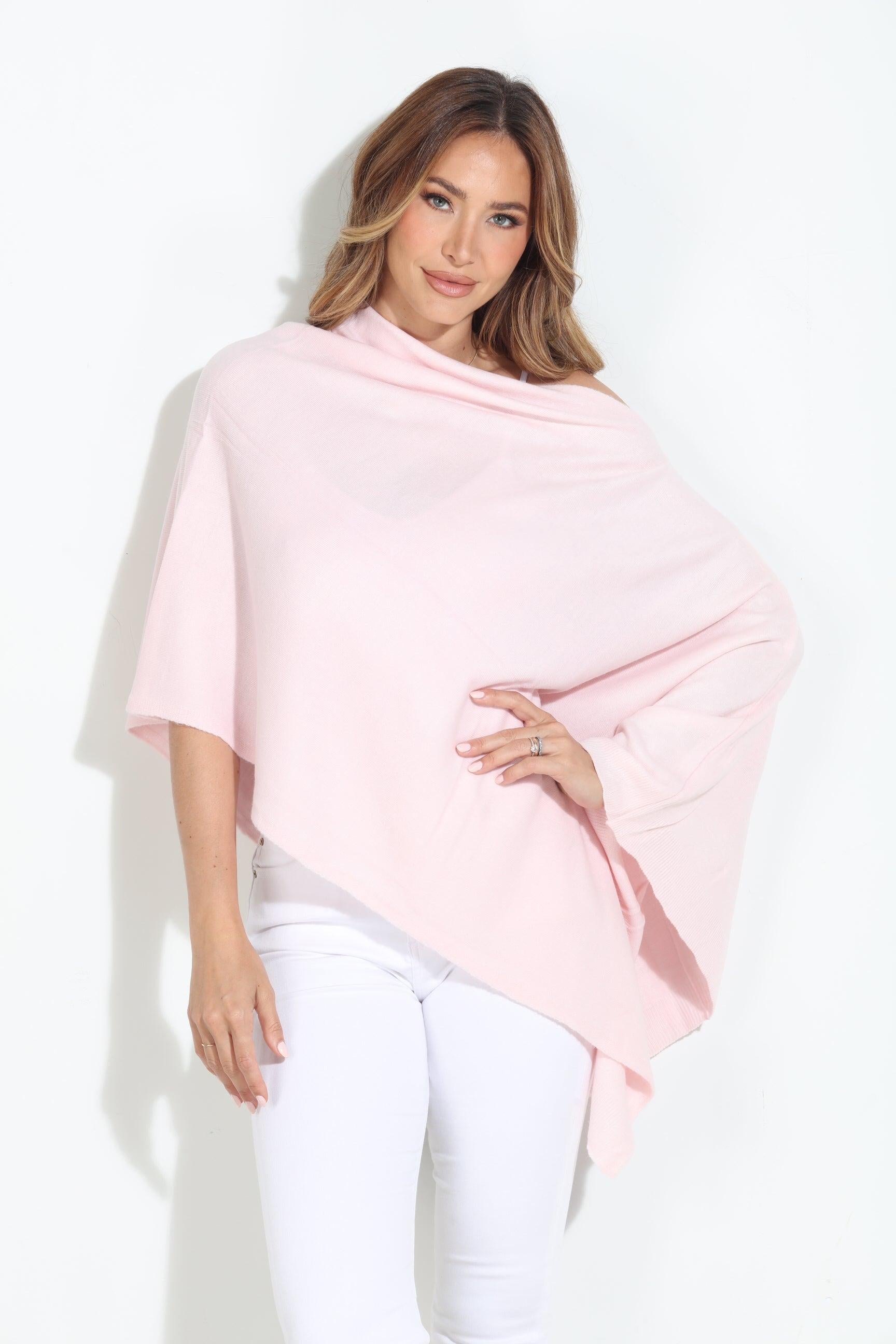 Pale Pink Throw-On Poncho