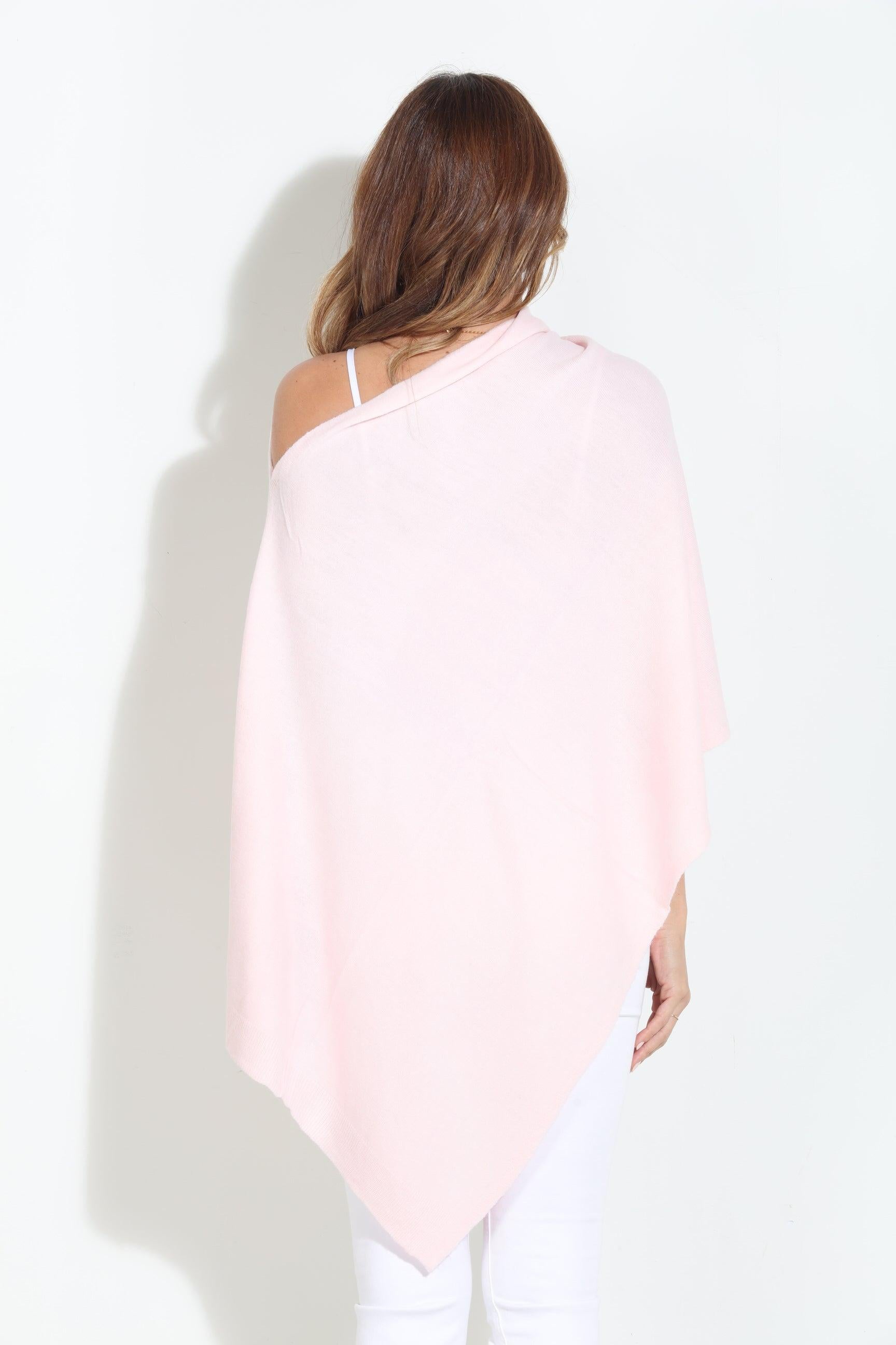 Pale Pink Throw-On Poncho
